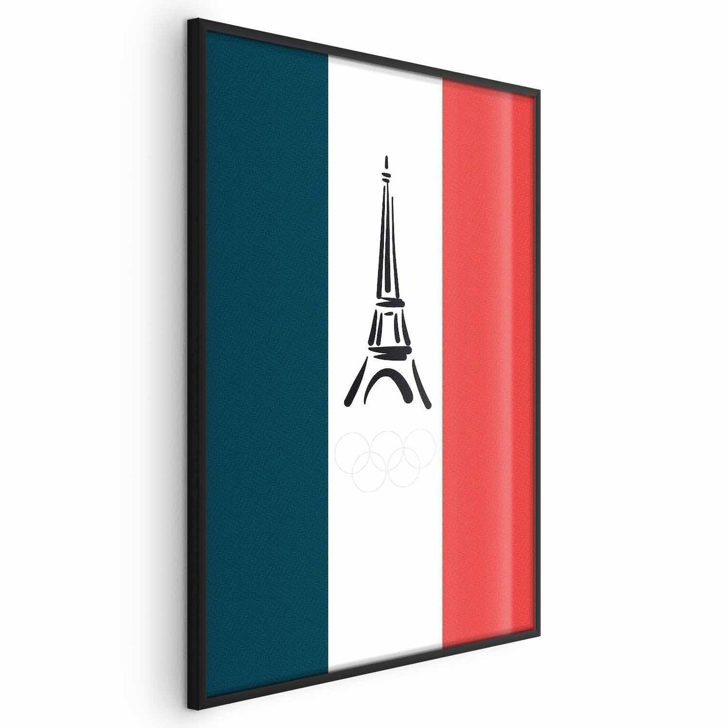 Poster - Graphic Eiffel Tower Against the French Flag Artgeist