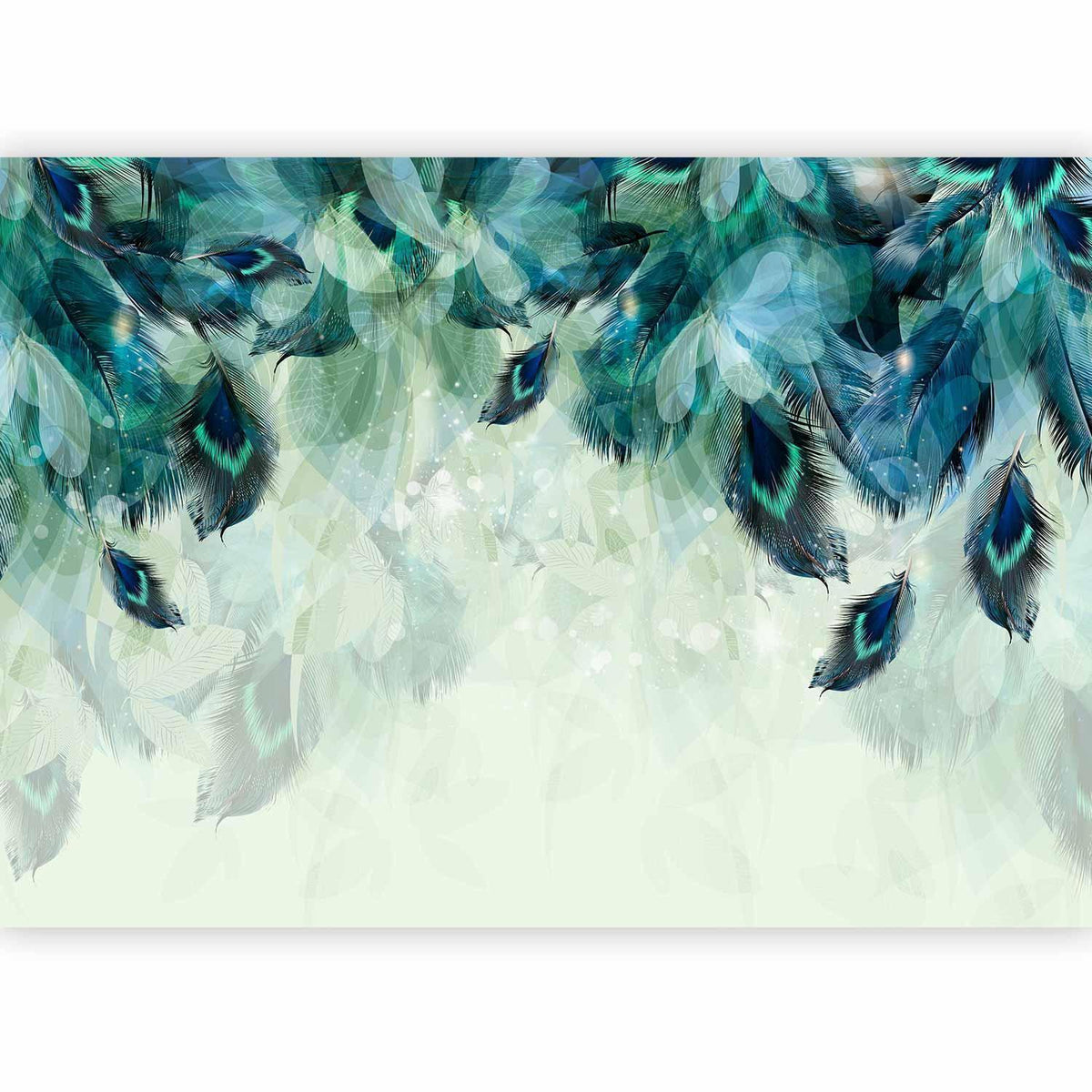 Fototapete - Emerald Feathers