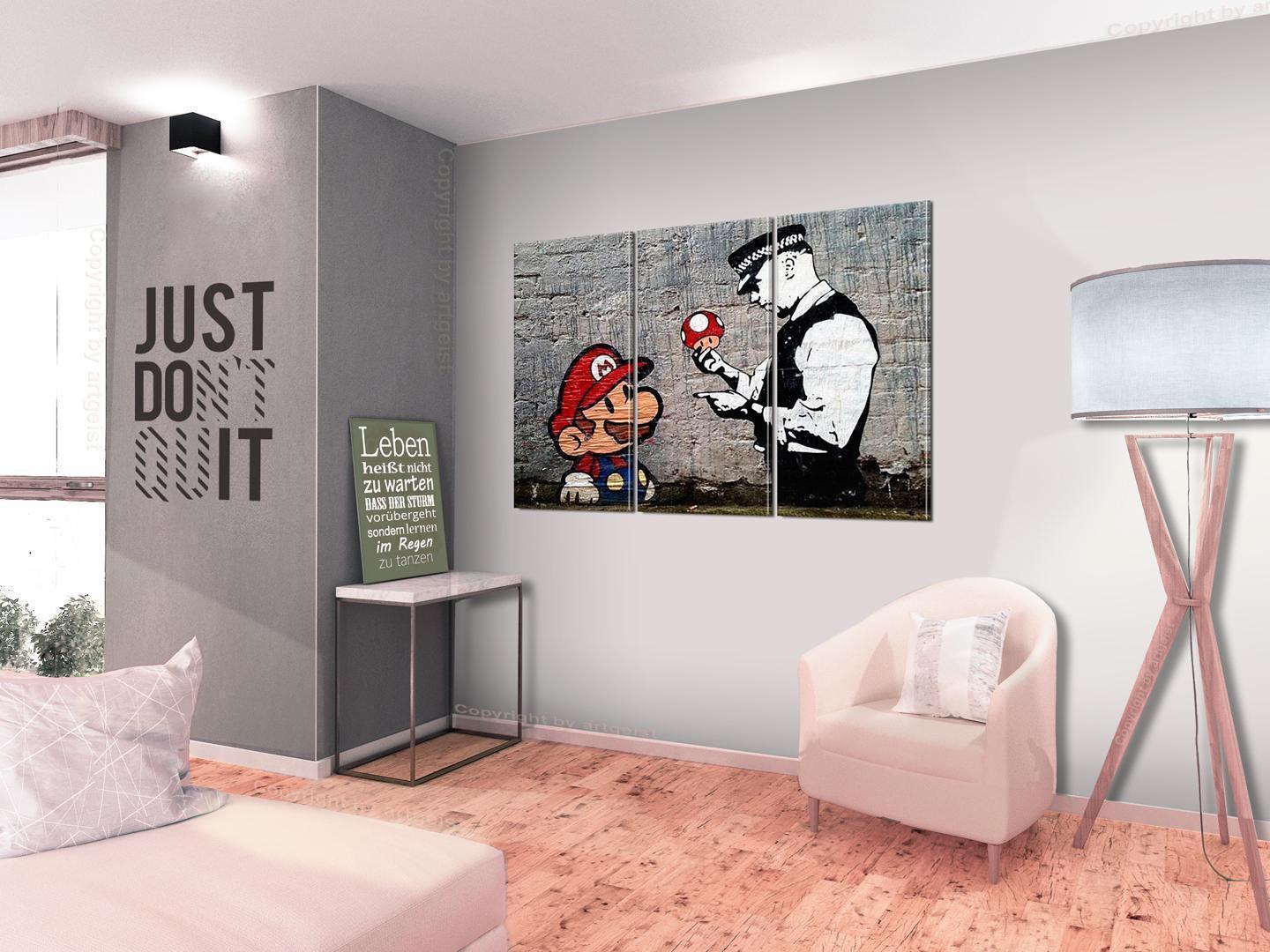 Leinwandbild - Super Mario Mushroom Cop by Banksy