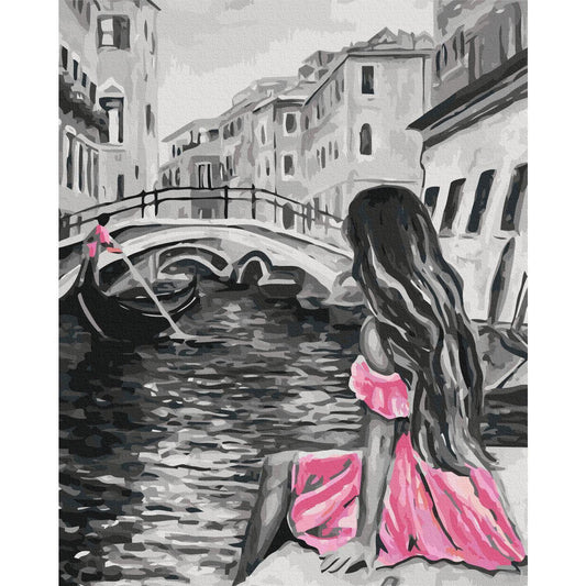 Malen nach Zahlen - Venice (A Girl In A Pink Dress)