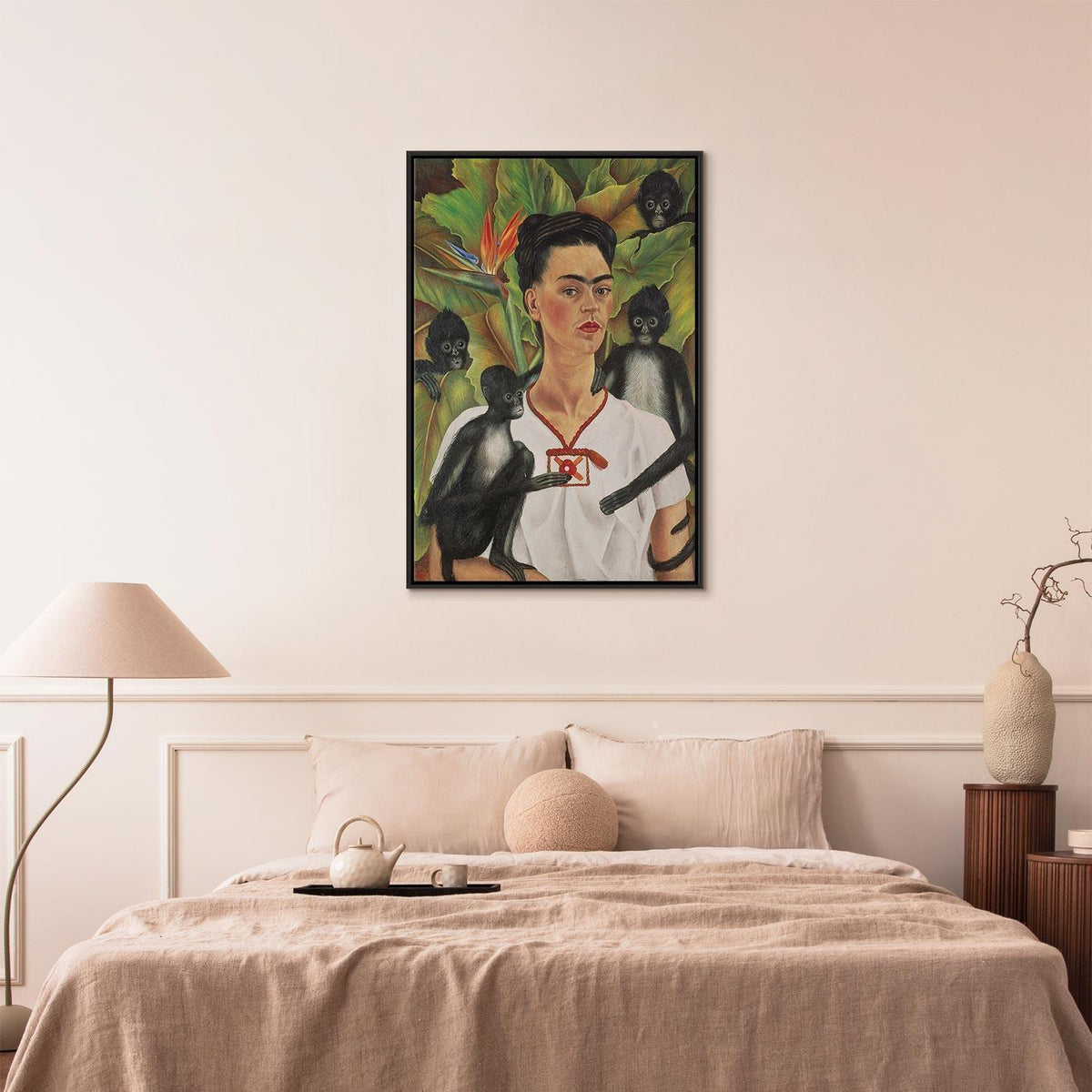 Leinwandbild - Frida Kahlo – Self-Portrait with Monkeys