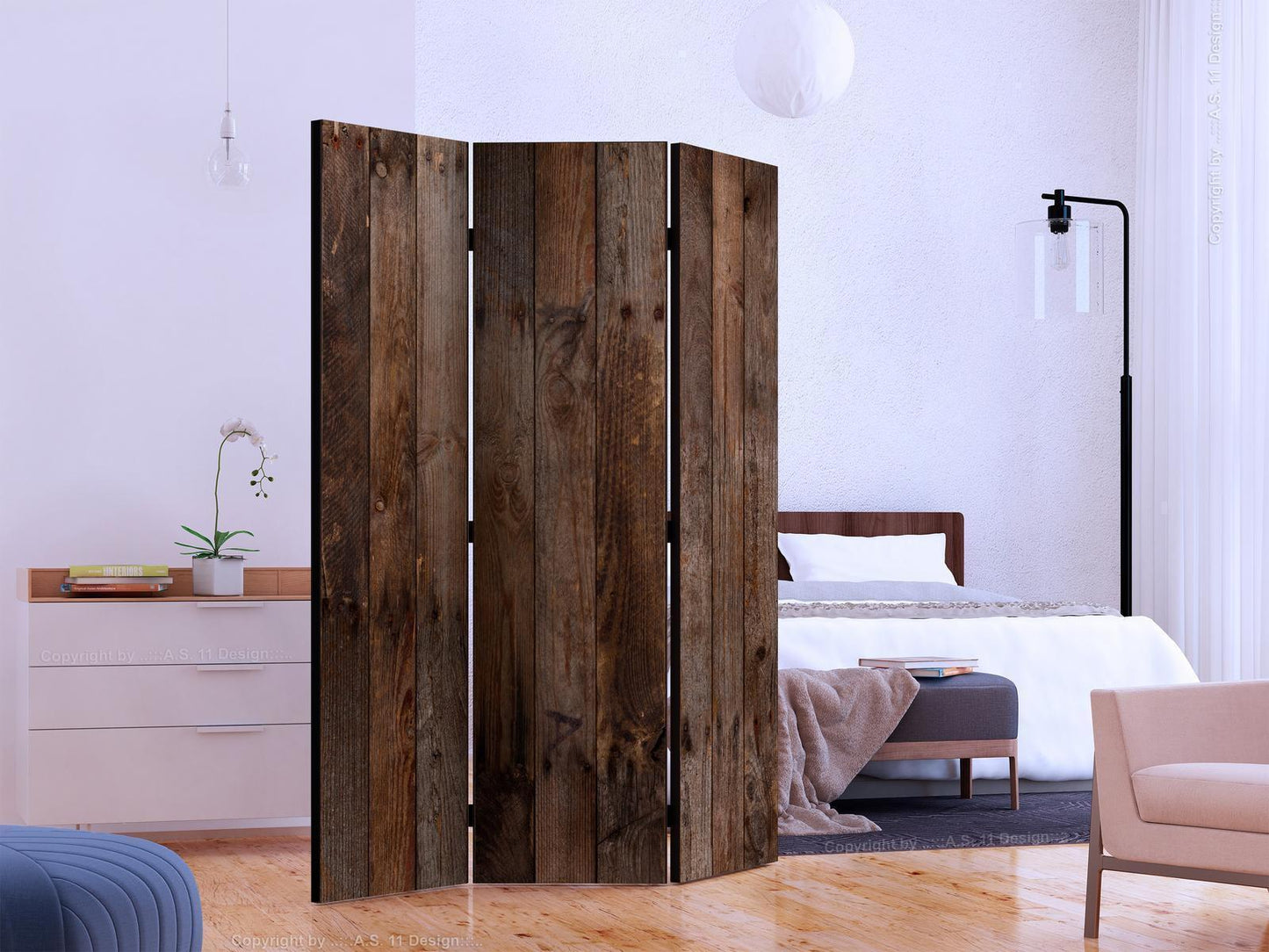Paravent - Wooden Hut Artgeist