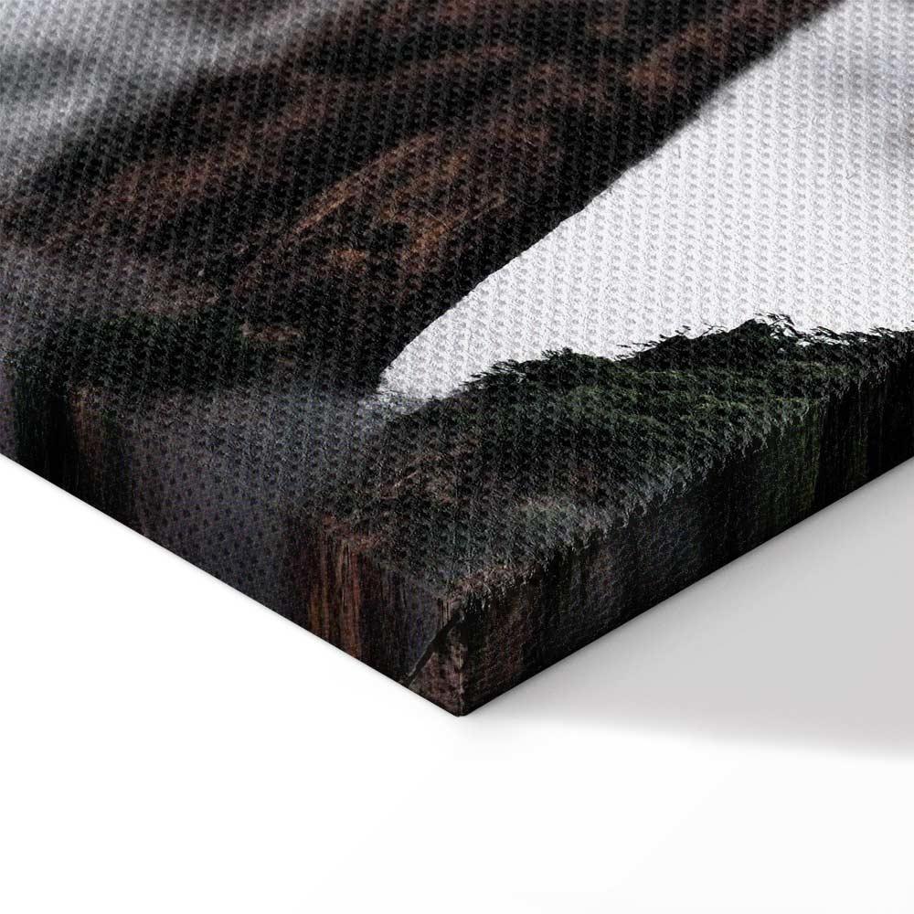 Leinwandbild - High Mountains in Mist (1-part) - Landscape of Clouds Amid Rocks