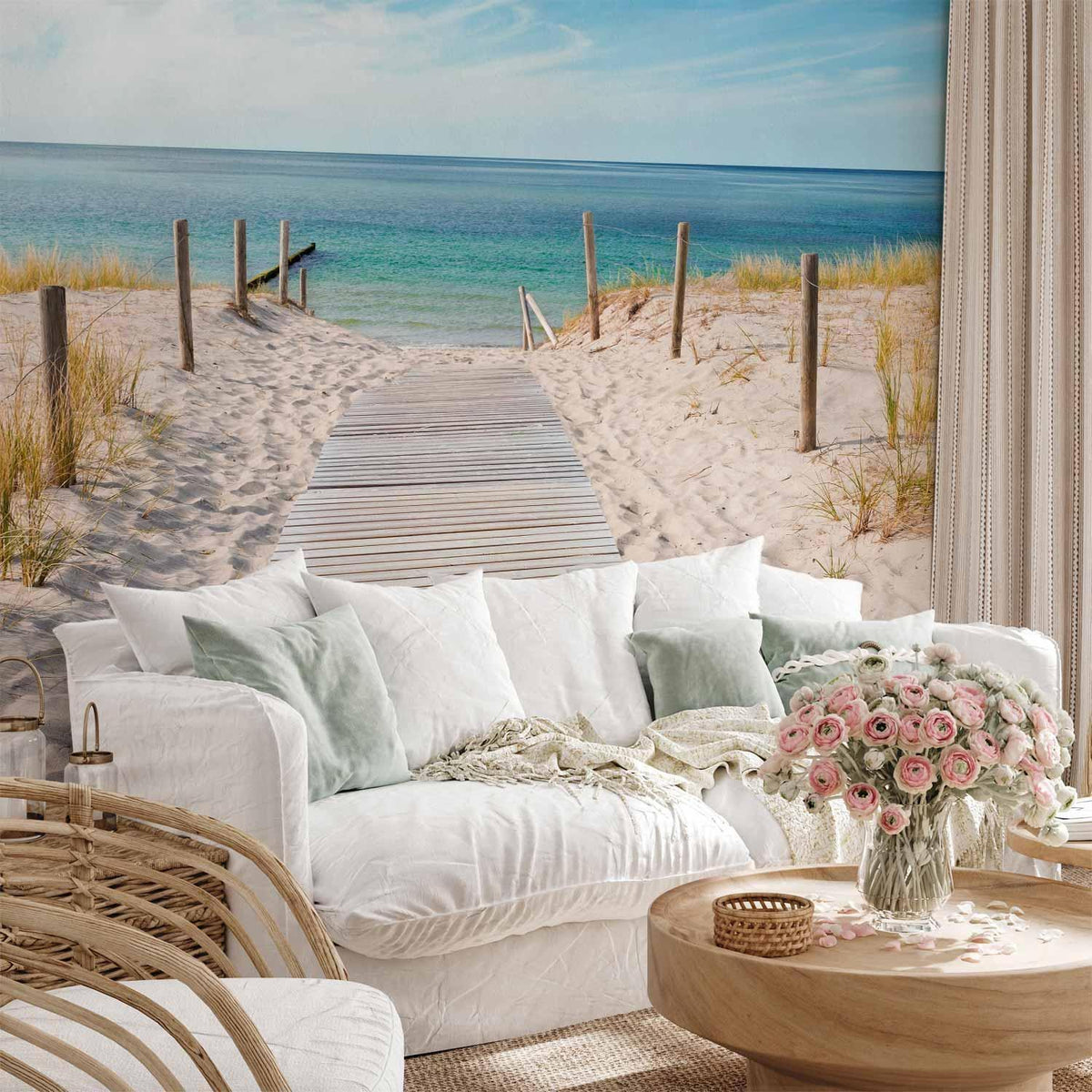 Fototapete Urlaub am Meer – Entspannte Strandszene