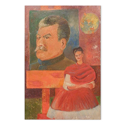 Leinwandbild - Frida Kahlo – Self-Portrait with Stalin