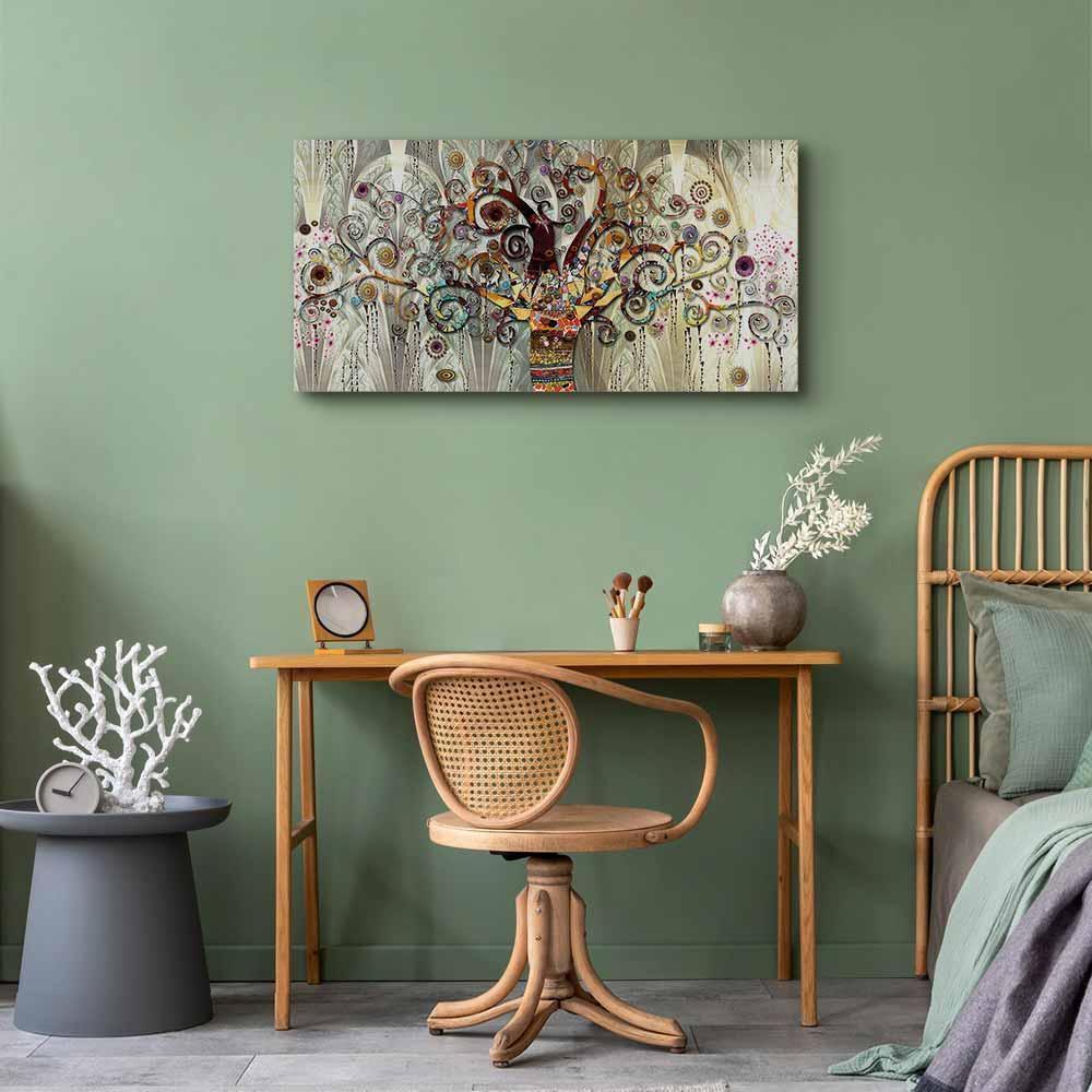Leinwandbild Gustav Klimt Lebensbaum Bunt – Symbolische Wandkunst
