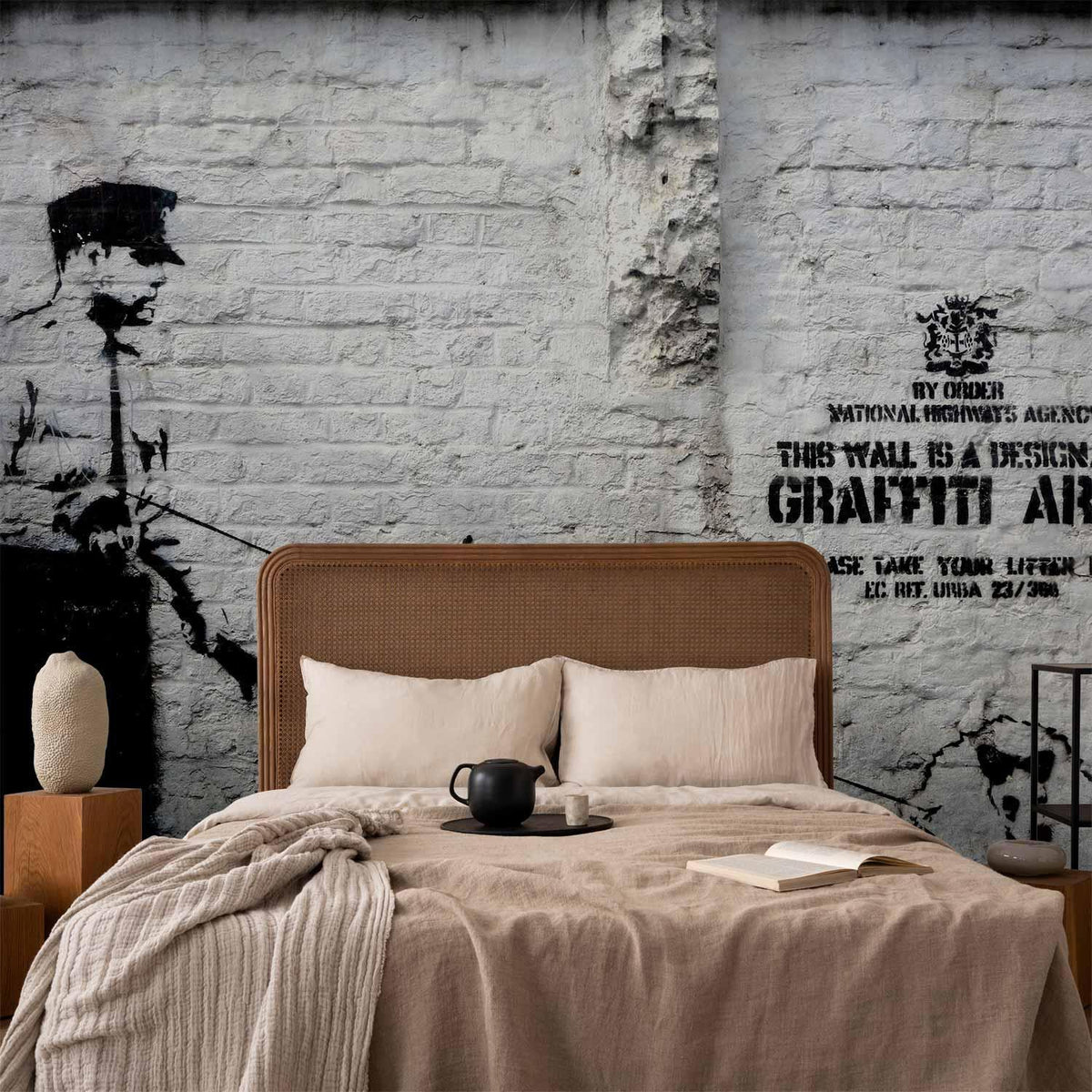 Fototapete - Banksy - Graffiti Area