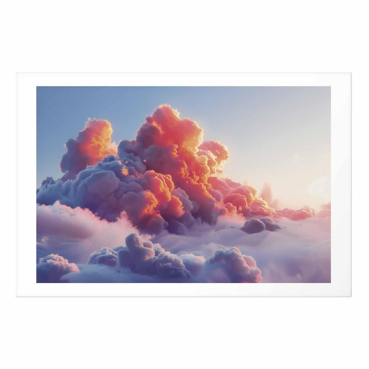 Poster - Dusk Spectacle: Clouds in Shades of Pink and Purple