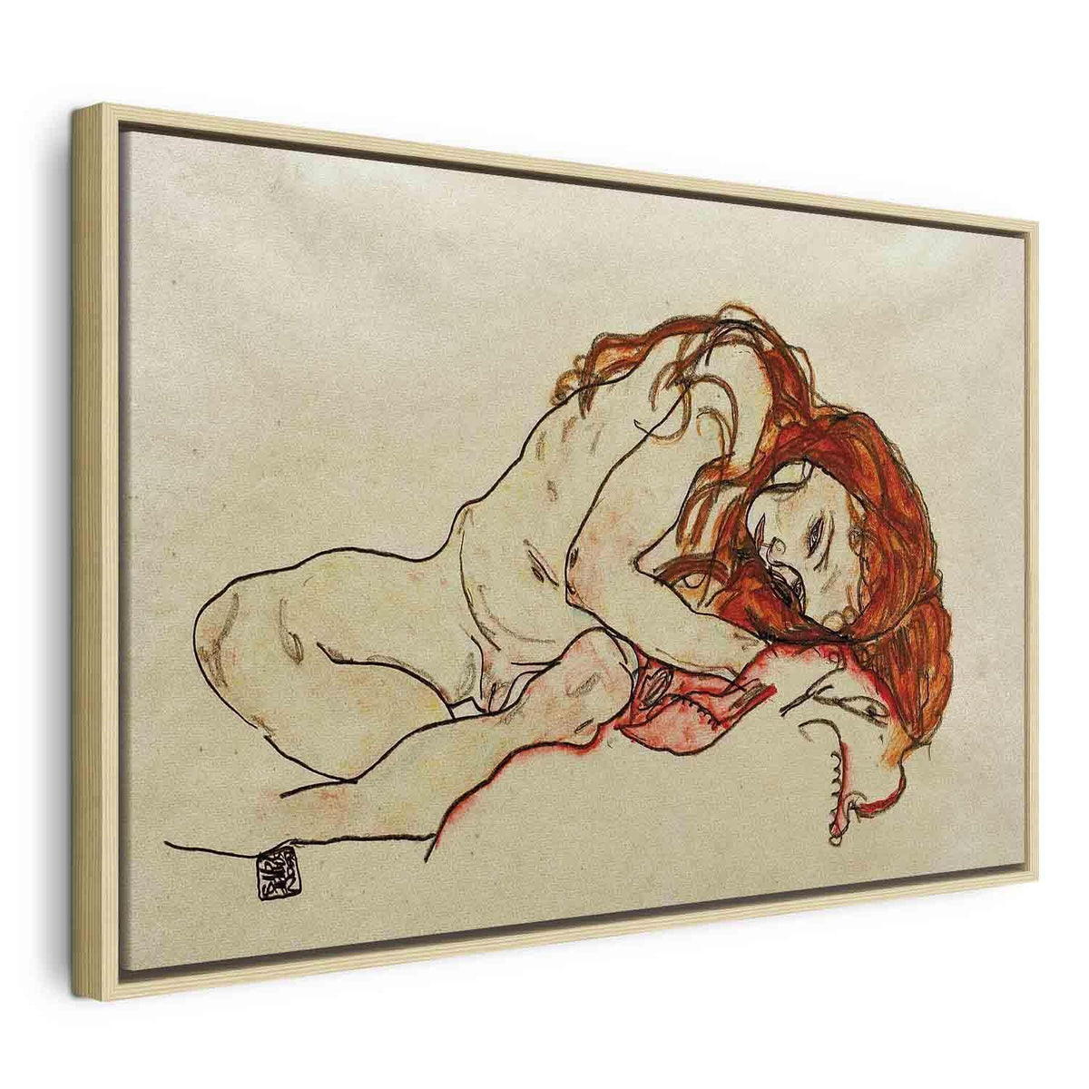Leinwandbild - Egon Schiele – Crouched Girl With Bowed Head