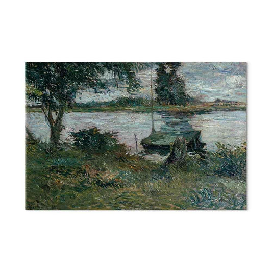 Leinwandbild - Paul Gauguin – Flußufer