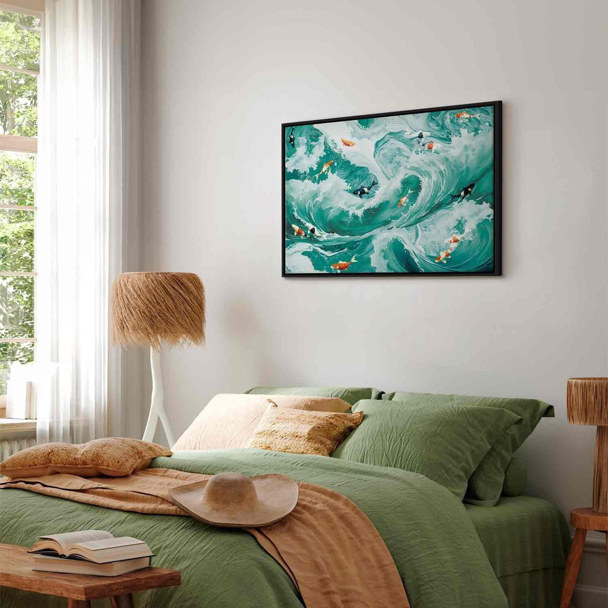 Leinwandbild - Fish and waves