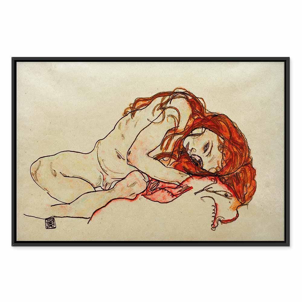 Leinwandbild - Egon Schiele – Crouched Girl With Bowed Head