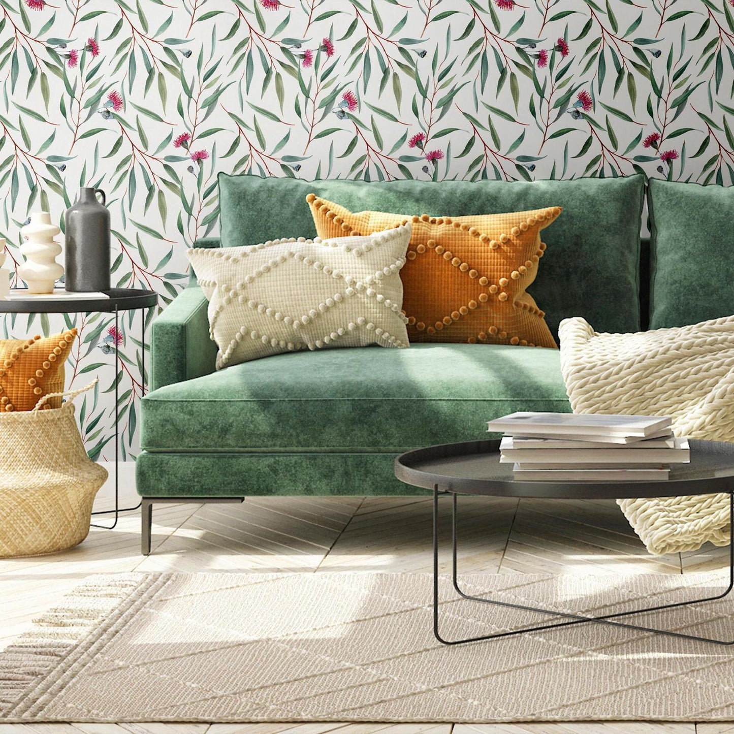 Tapete „Rosa Blütenknospen“ – Romantisches Blumendesign für dein Zuhause