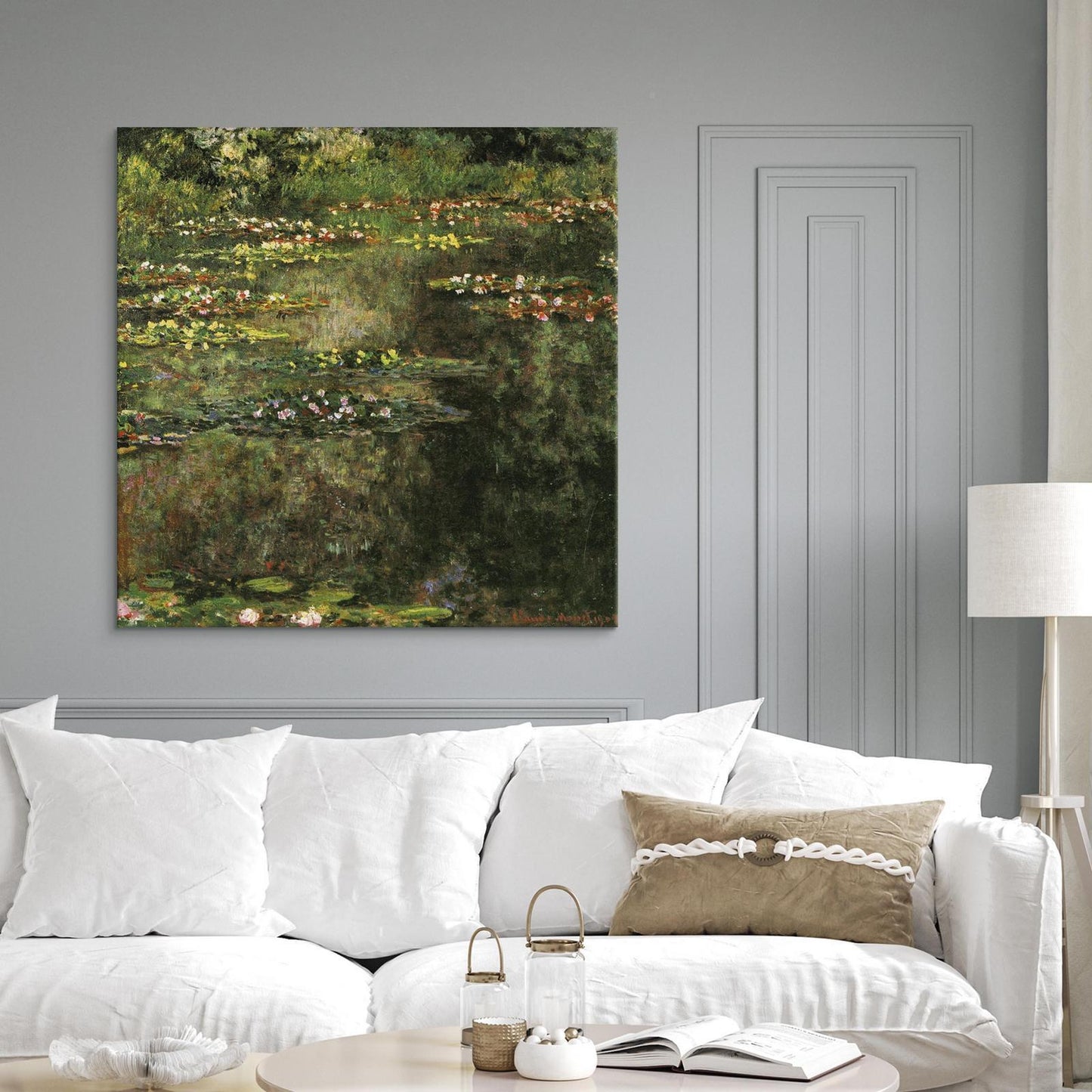 Leinwandbild - Pond With Water Lilies Artgeist