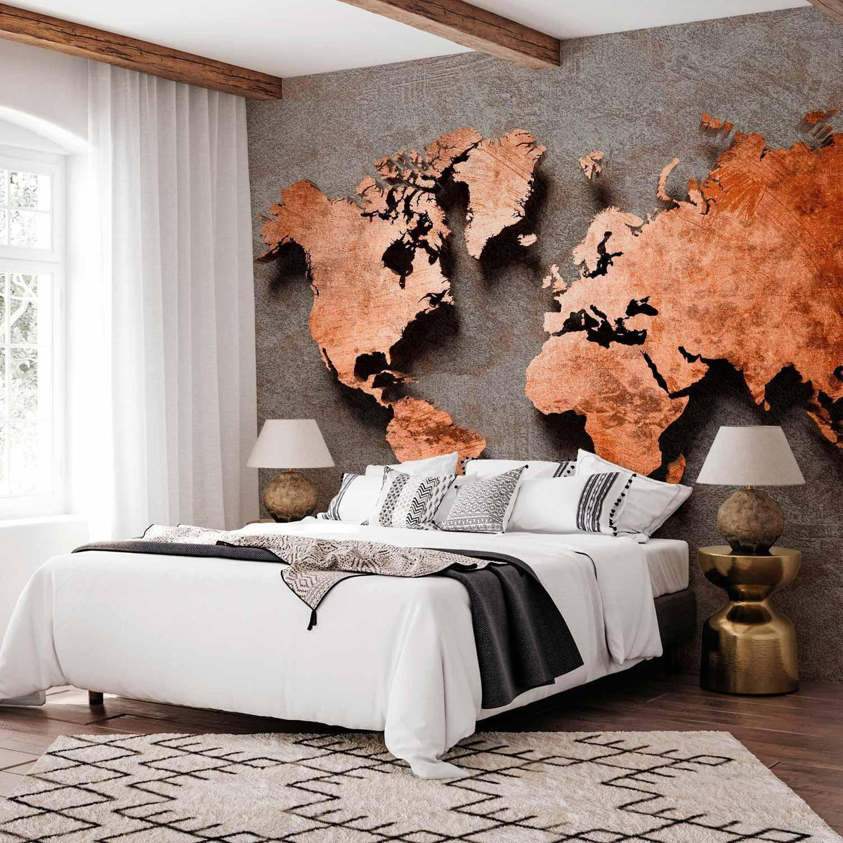 Fototapete - Copper Map