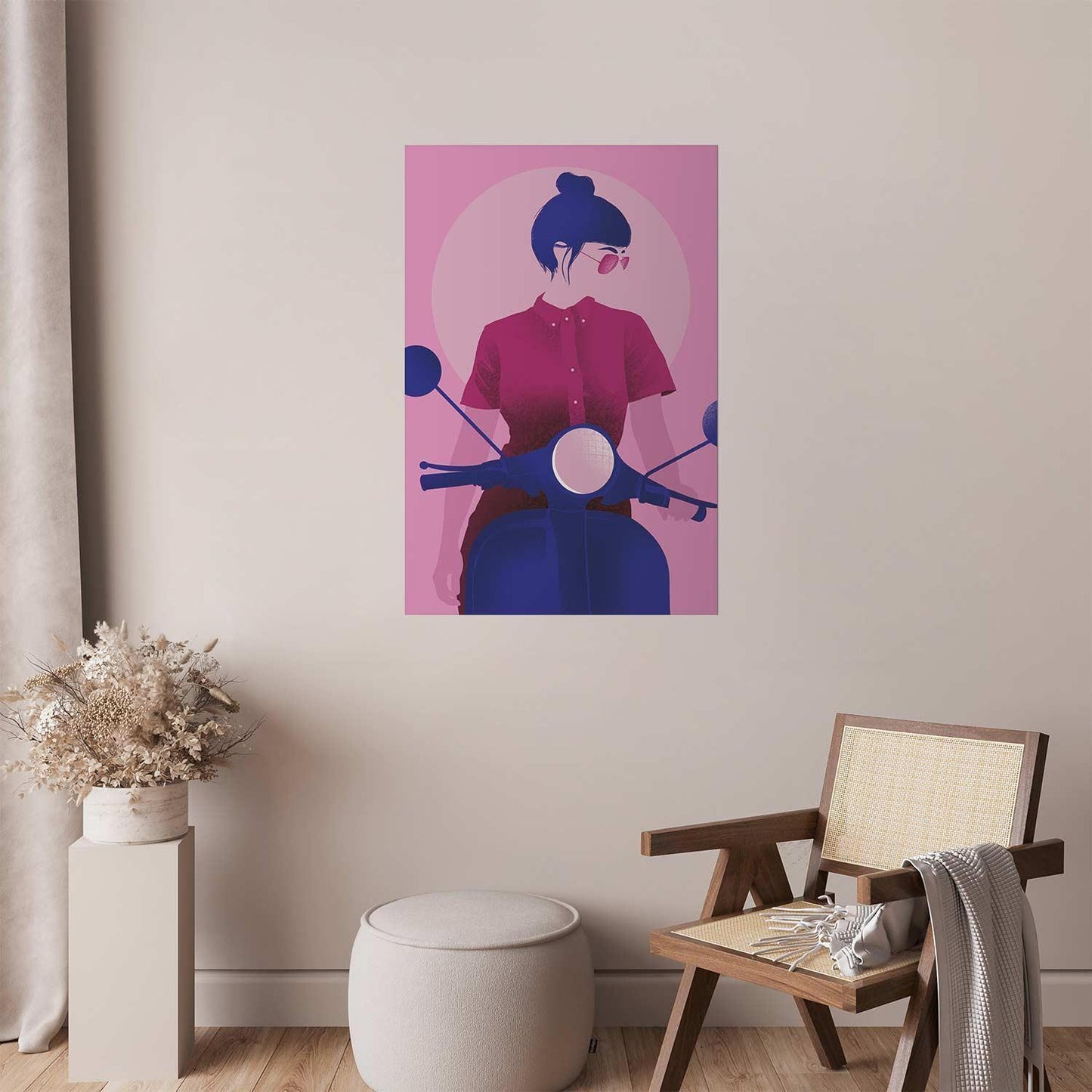 Poster - Woman on a Scooter Artgeist