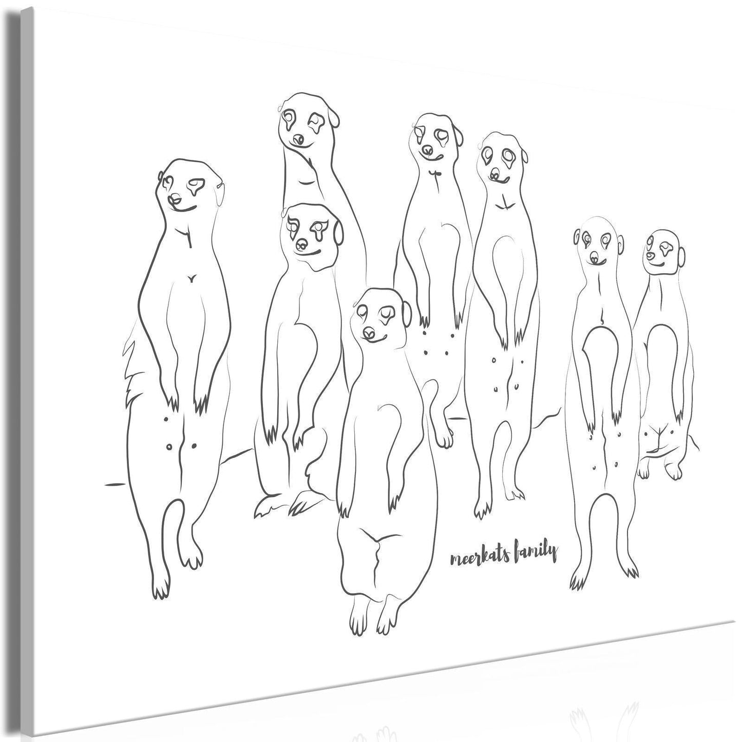 Leinwandbild - Animal Patrol (1-part) - Meerkats on Black and White Background Artgeist