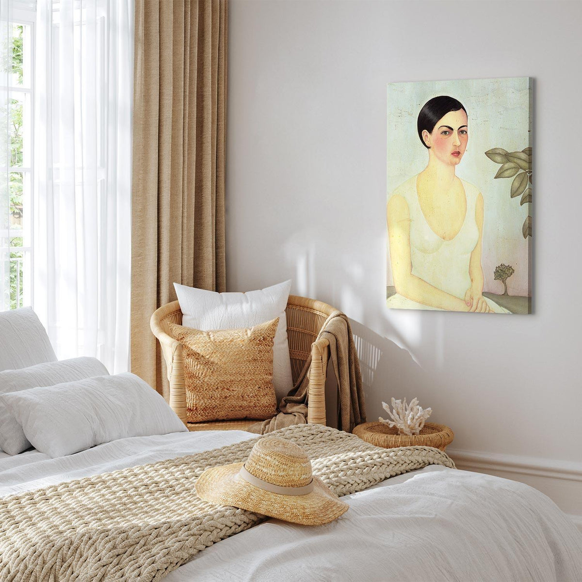 Leinwandbild - Frida Kahlo – The White Lady