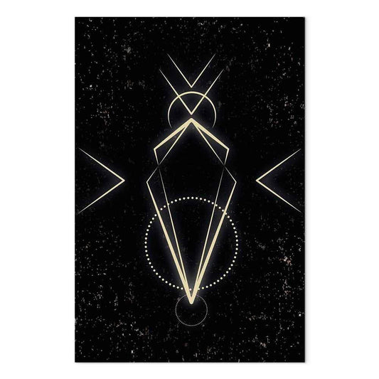 Leinwandbild - Symmetry of Shapes (1-part) - Graphic Motif in Black Shade