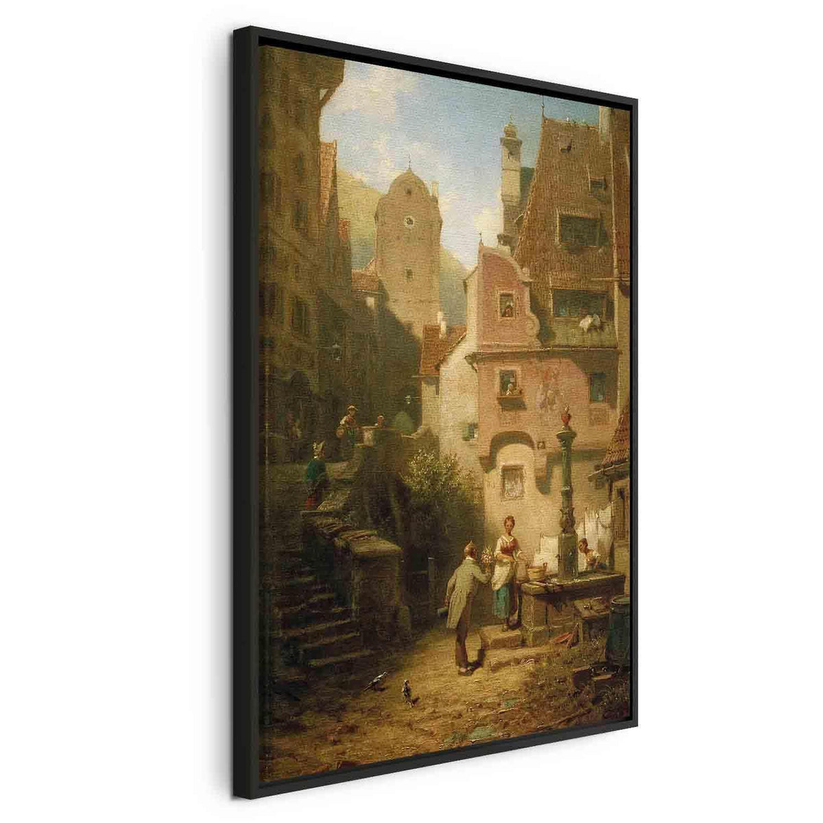 Leinwandbild - Carl Spitzweg – Well-Wisher Presenting Flowers