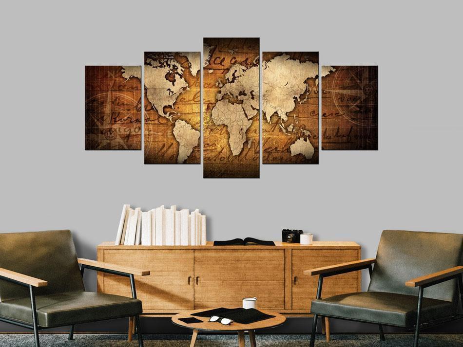 Acrylglasbild - Bronze map I