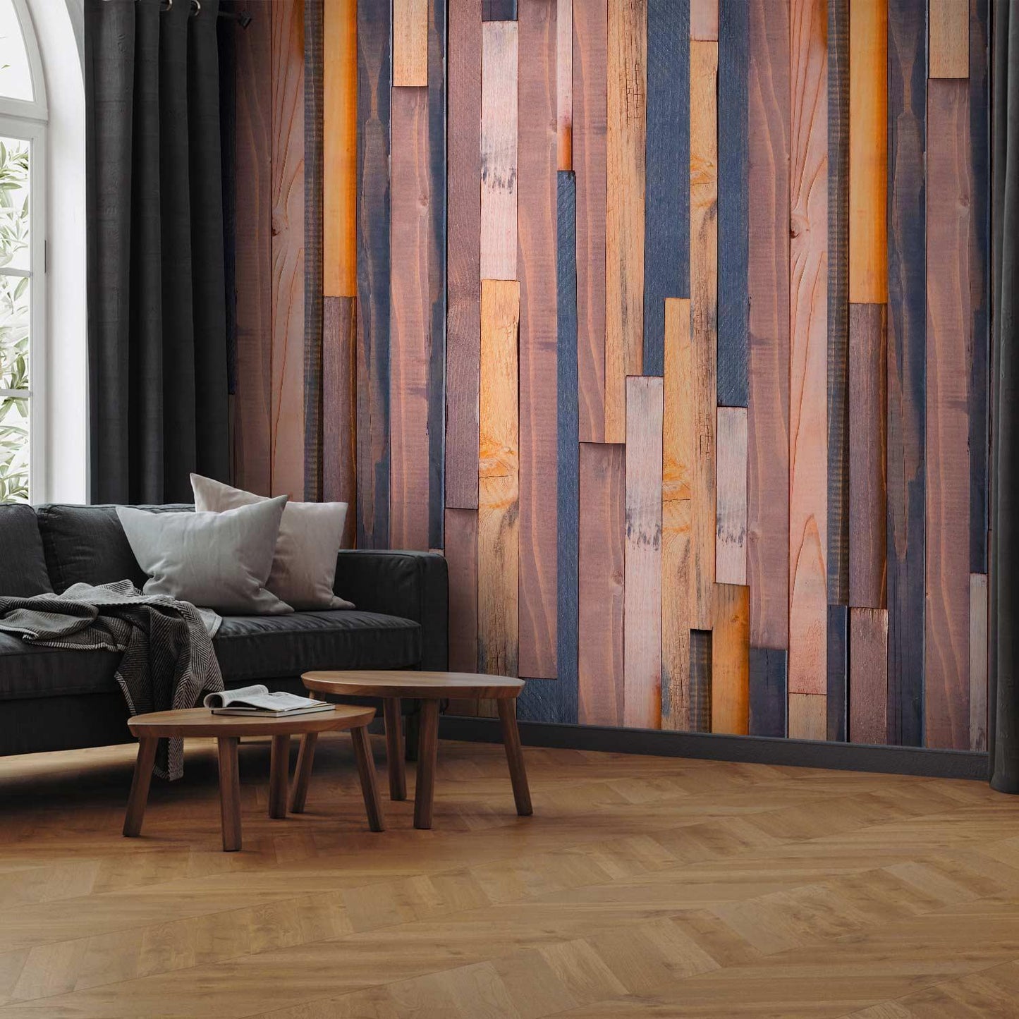 Tapete - Hölzerne Allianz - Zeitlose Holzoptik für ein stilvolles Ambiente