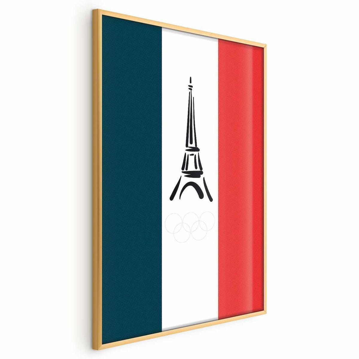 Poster - Graphic Eiffel Tower Against the French Flag