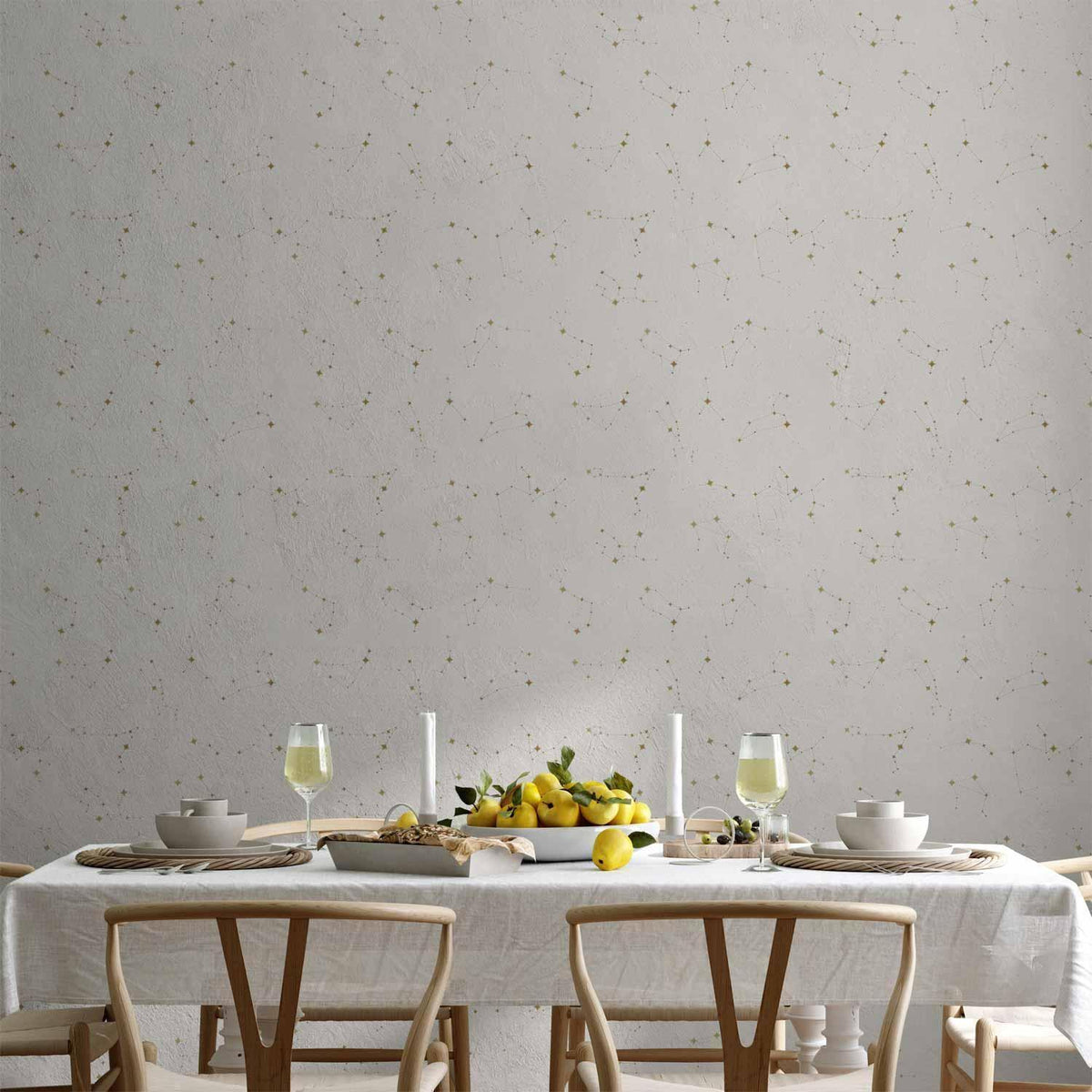Tapete - Star Map - Delicate Constellations in Warm Shades