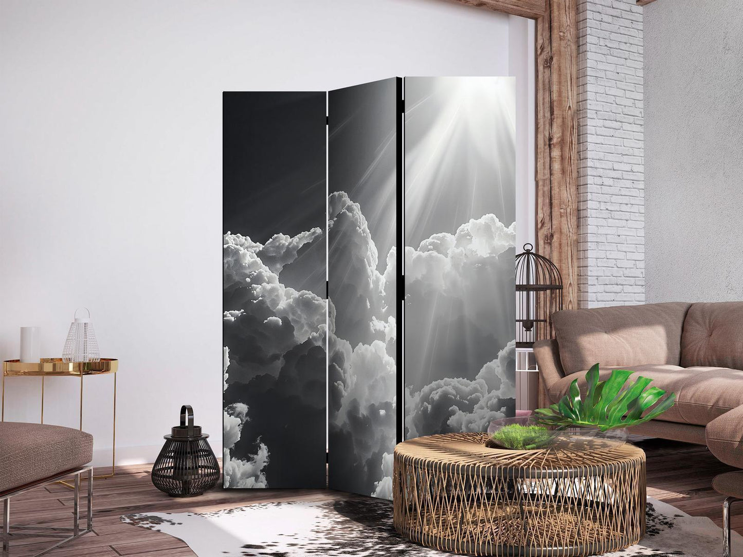 Paravent - Hope in the Clouds: Inspiring Rays of the Sun – Awaken Emotions Artgeist