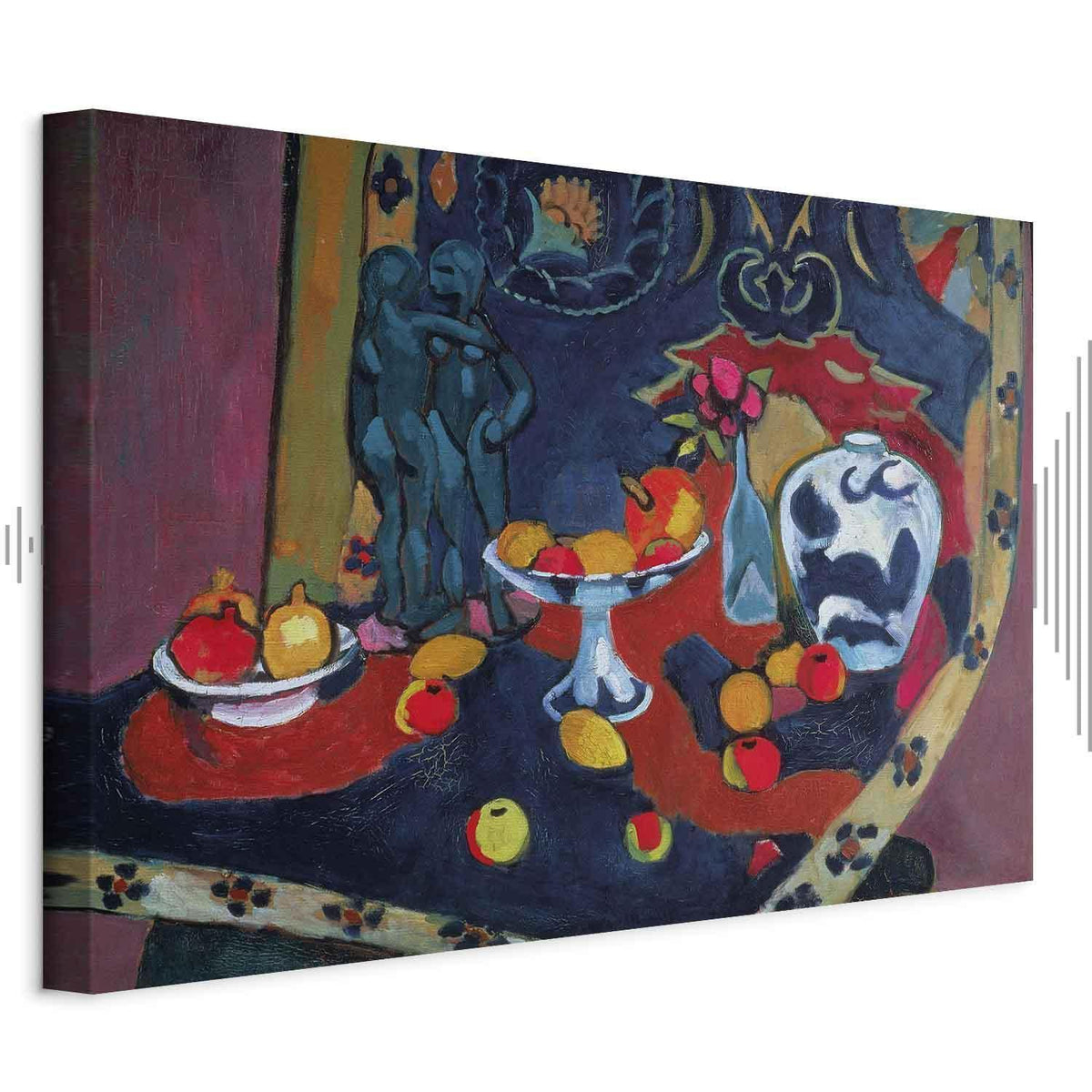 Leinwandbild - Henri Matisse – Still Life with Fruit and Bronze Statuette