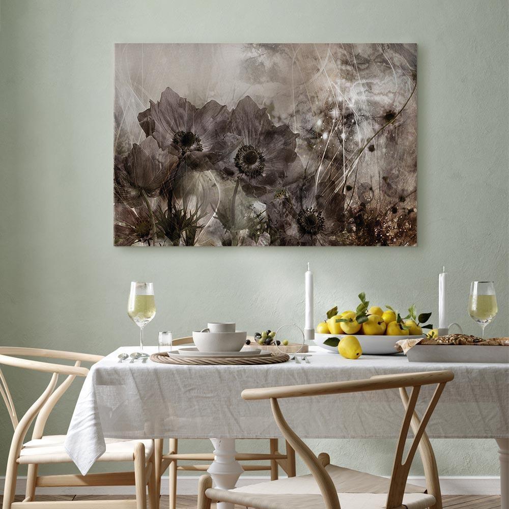 Leinwandbild - Anemones in Sepia (1 Part) Wide