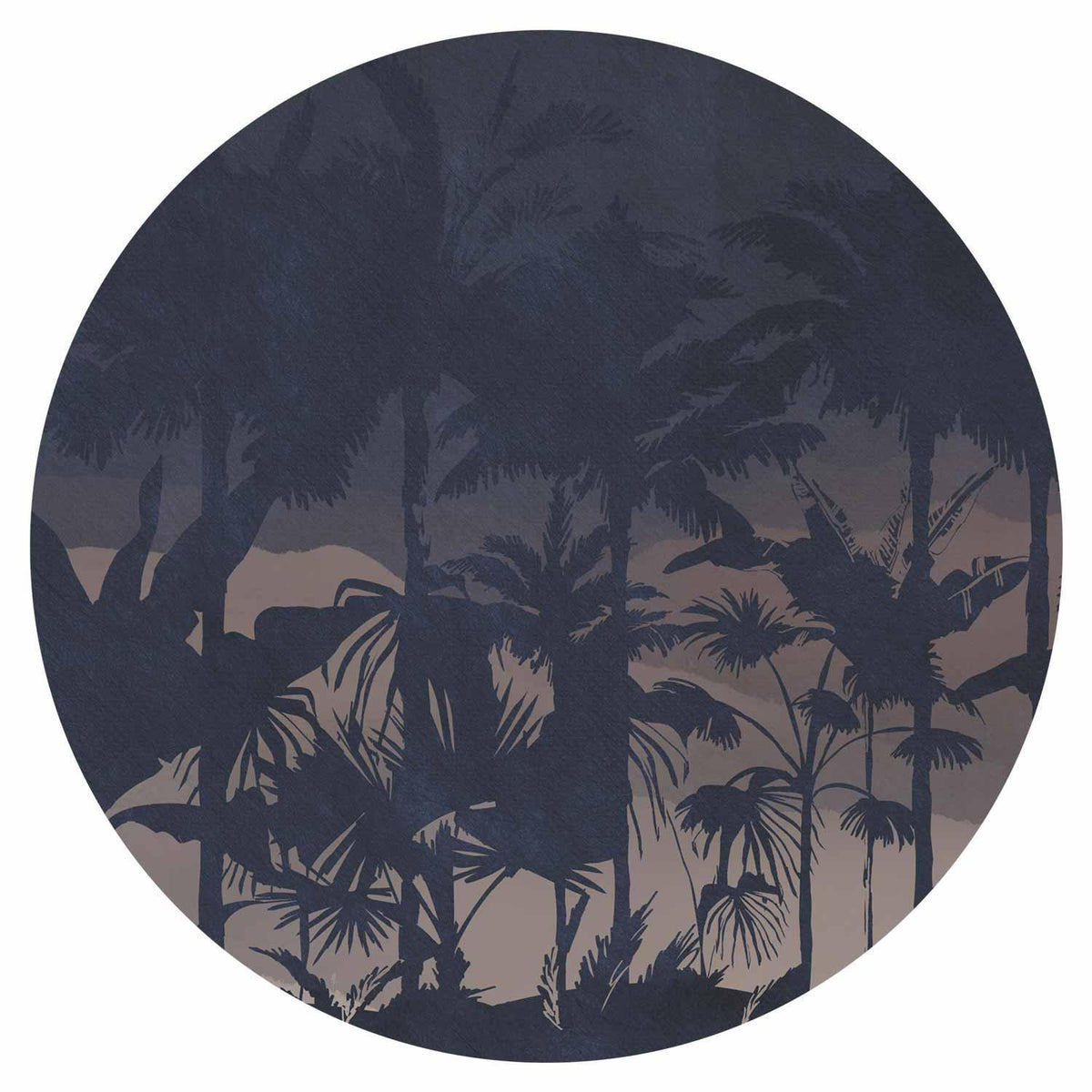 Runde Fototapete - Jungle at night