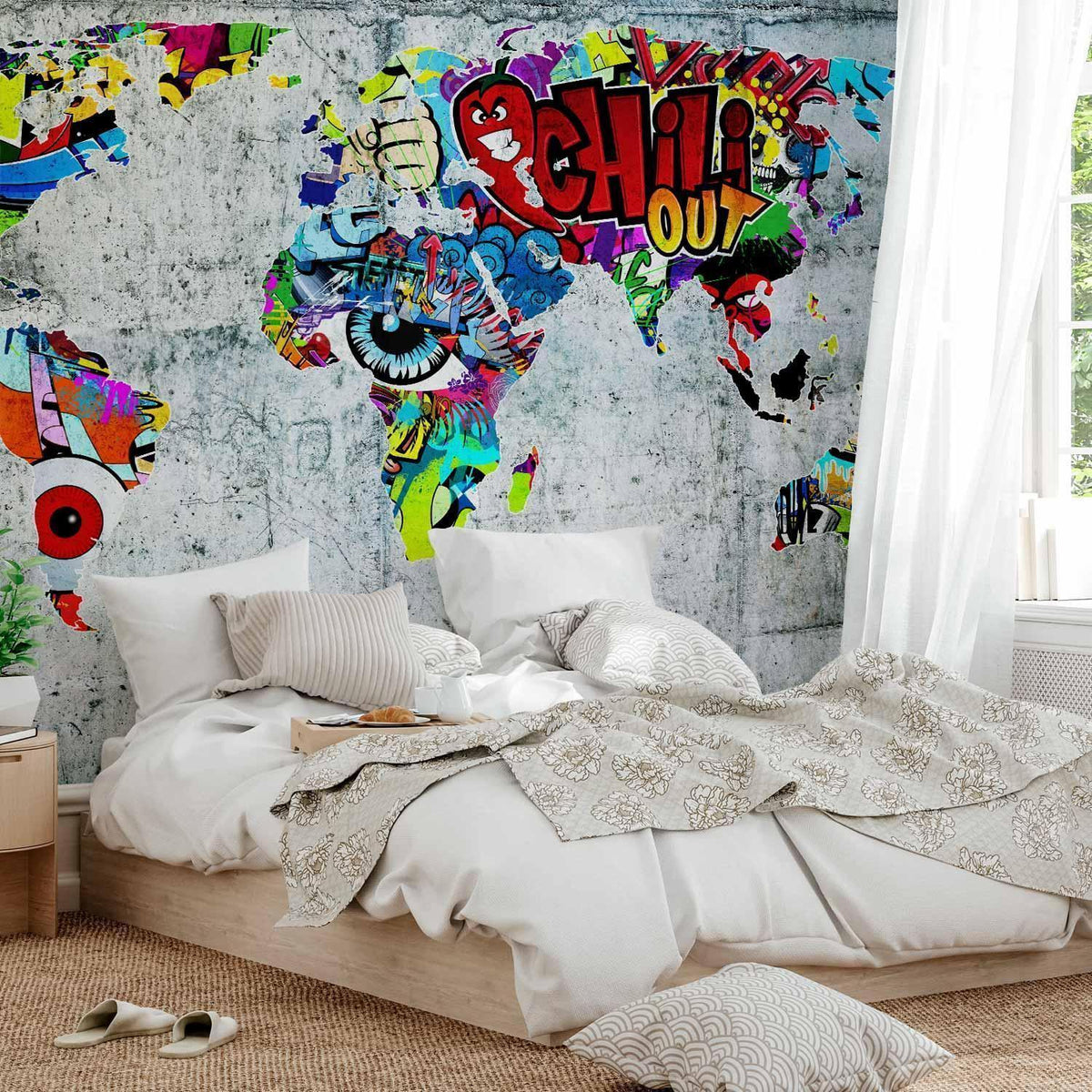 Fototapete - Map - Graffiti