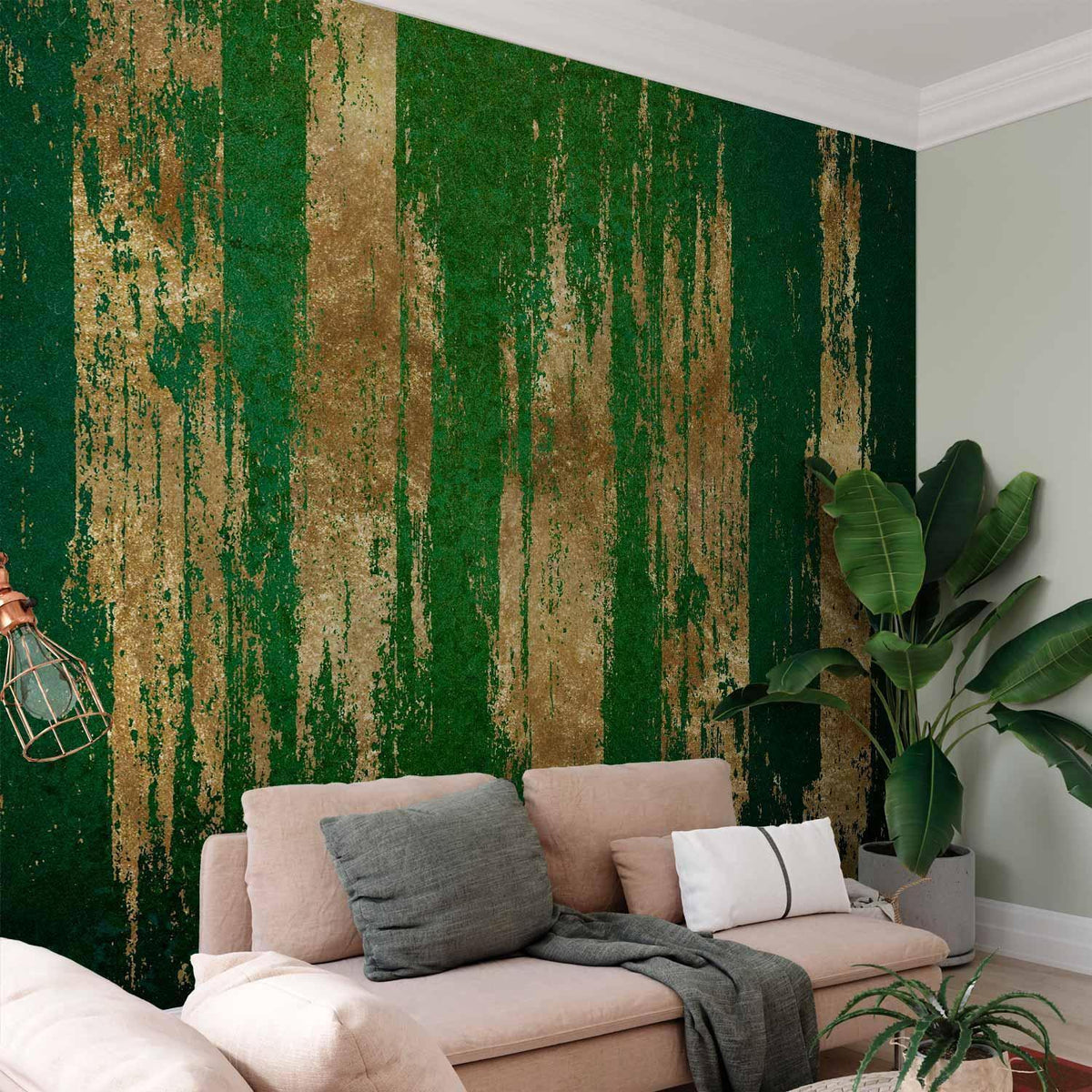 Fototapete - Golden-Green Expression