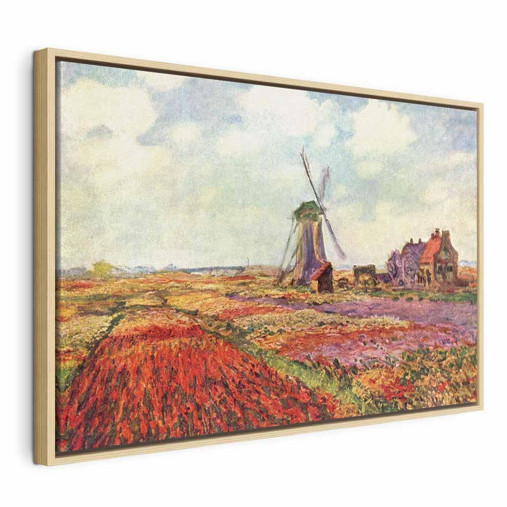 Leinwandbild - Claude Monet – Tulip Fields with Windmill