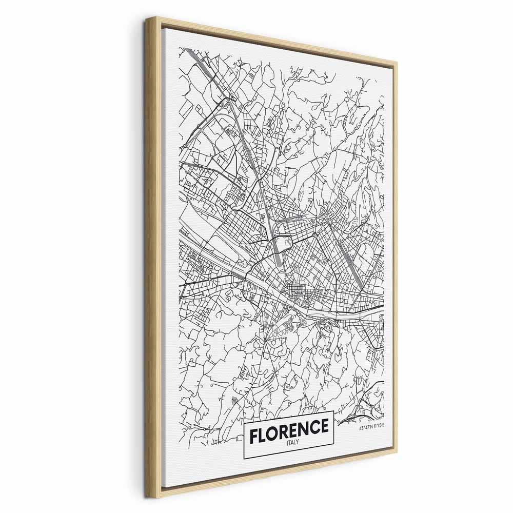 Leinwandbild - Florence Map (1 Part) Vertical