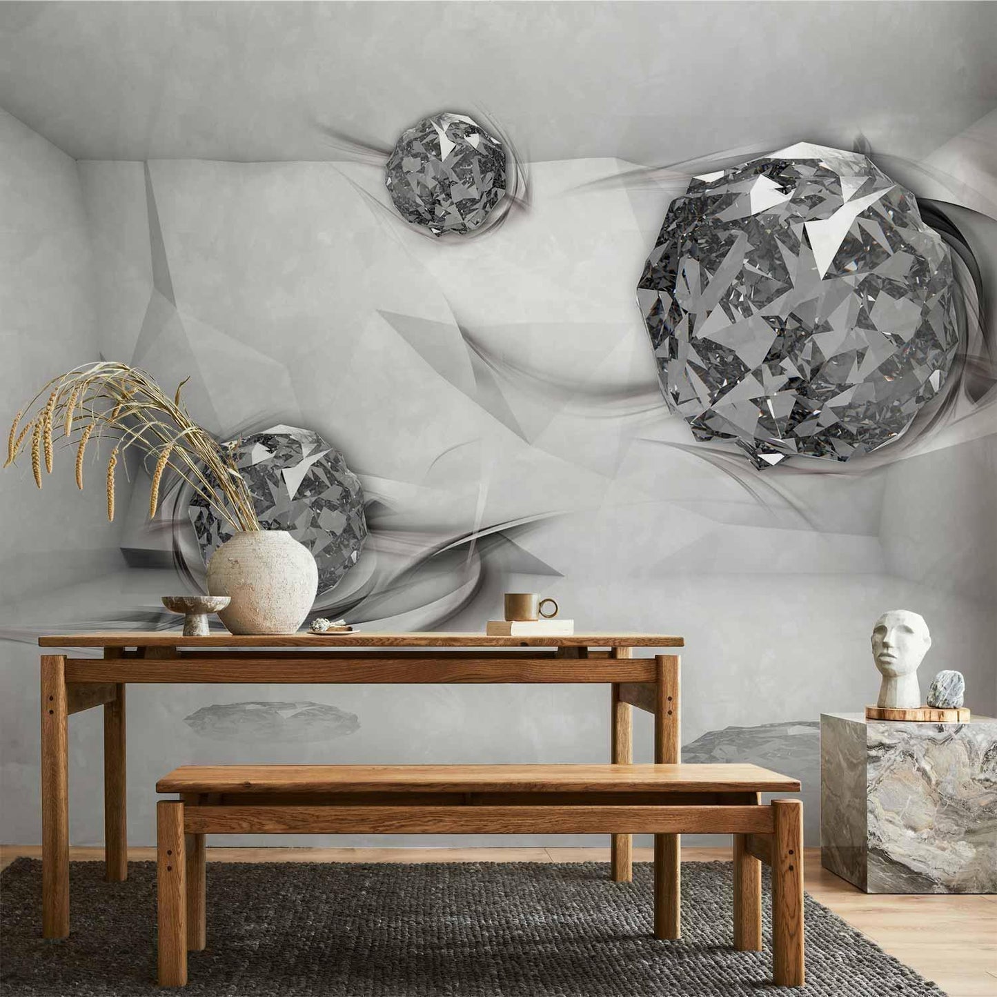 Fototapete Diamond Chamber – Geometrische Eleganz in 3D-Optik