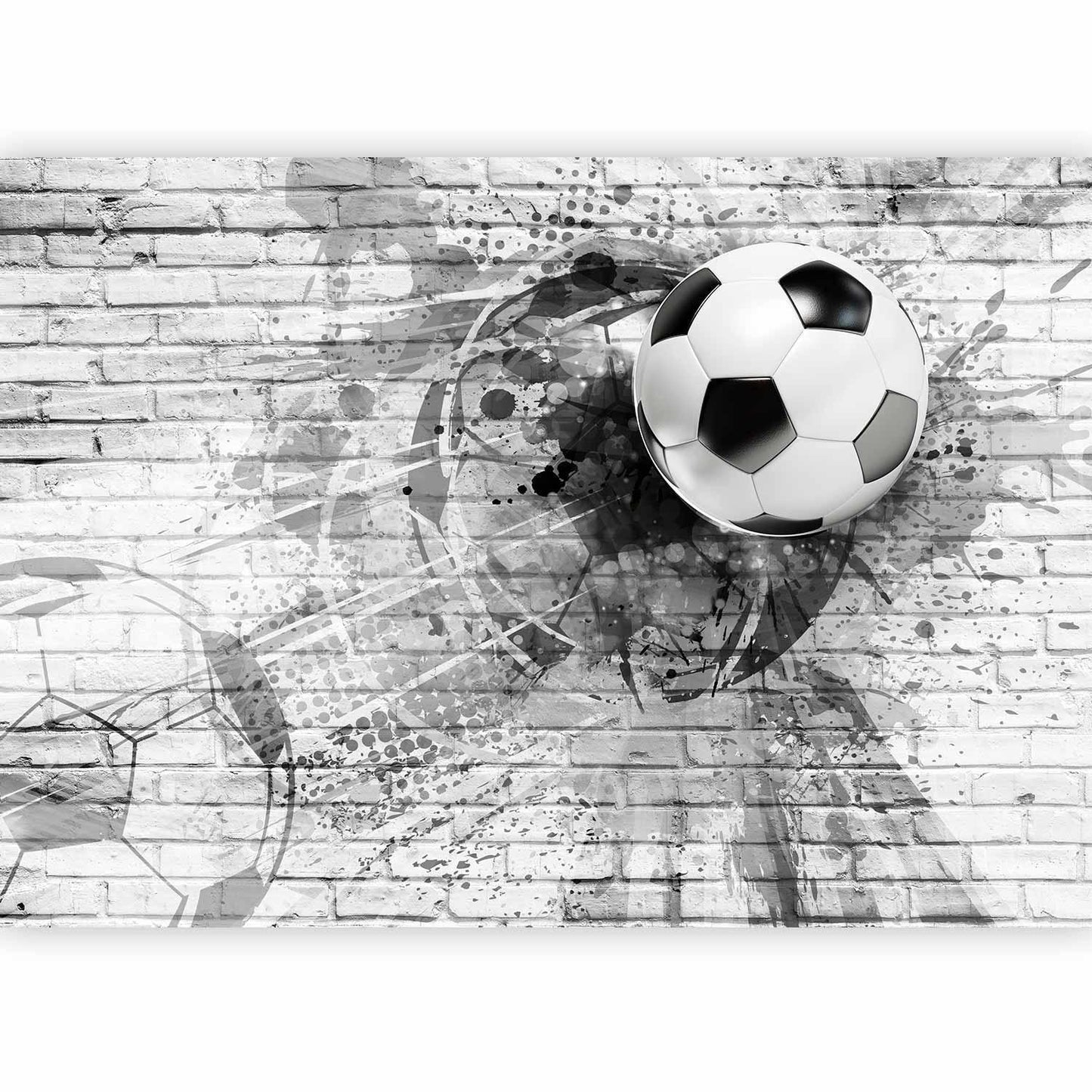 Fototapete Dynamischer Fußball – Actionreiche Wandgestaltung für Sportfans