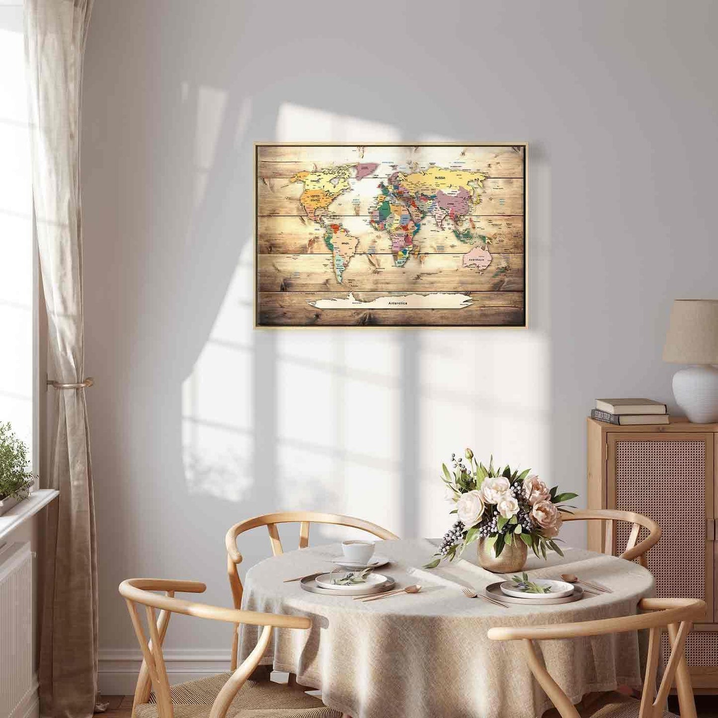 Leinwandbild - World Map: Colourful Continents Artgeist