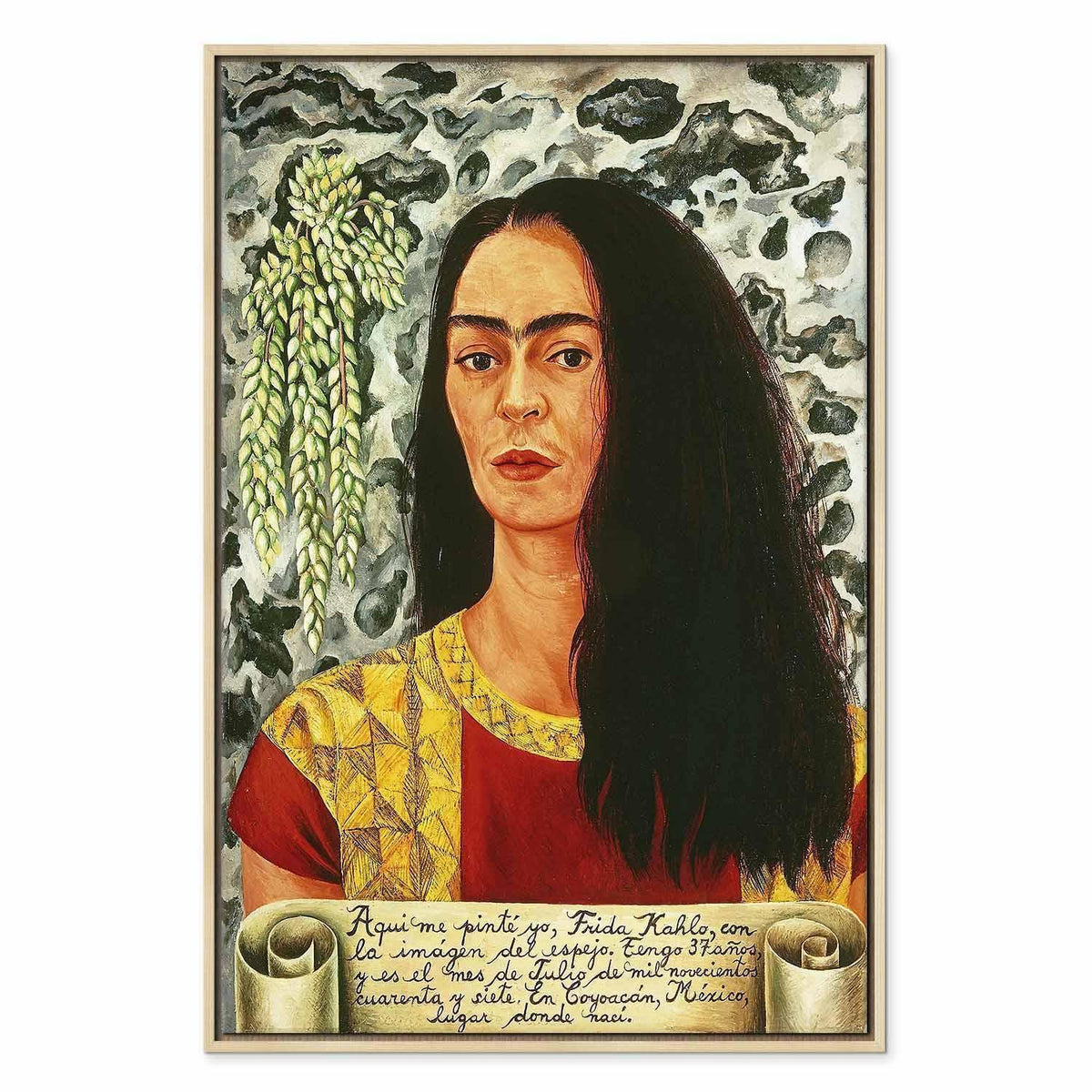 Leinwandbild - Frida Kahlo – Self-Portrait with Loose Hair