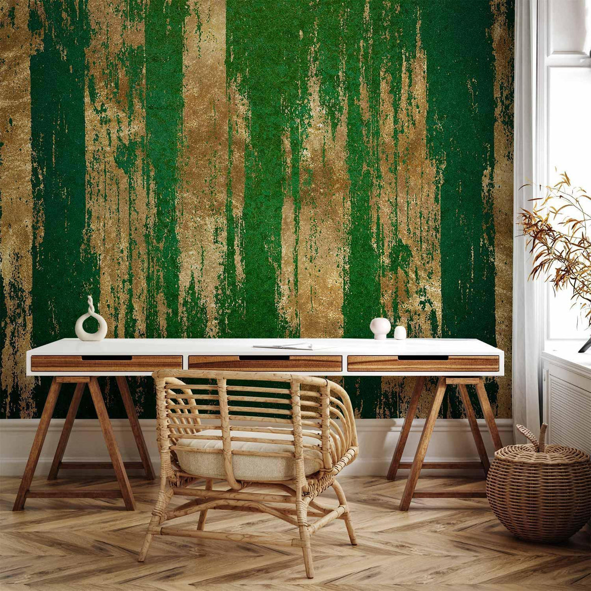 Fototapete - Golden-Green Expression