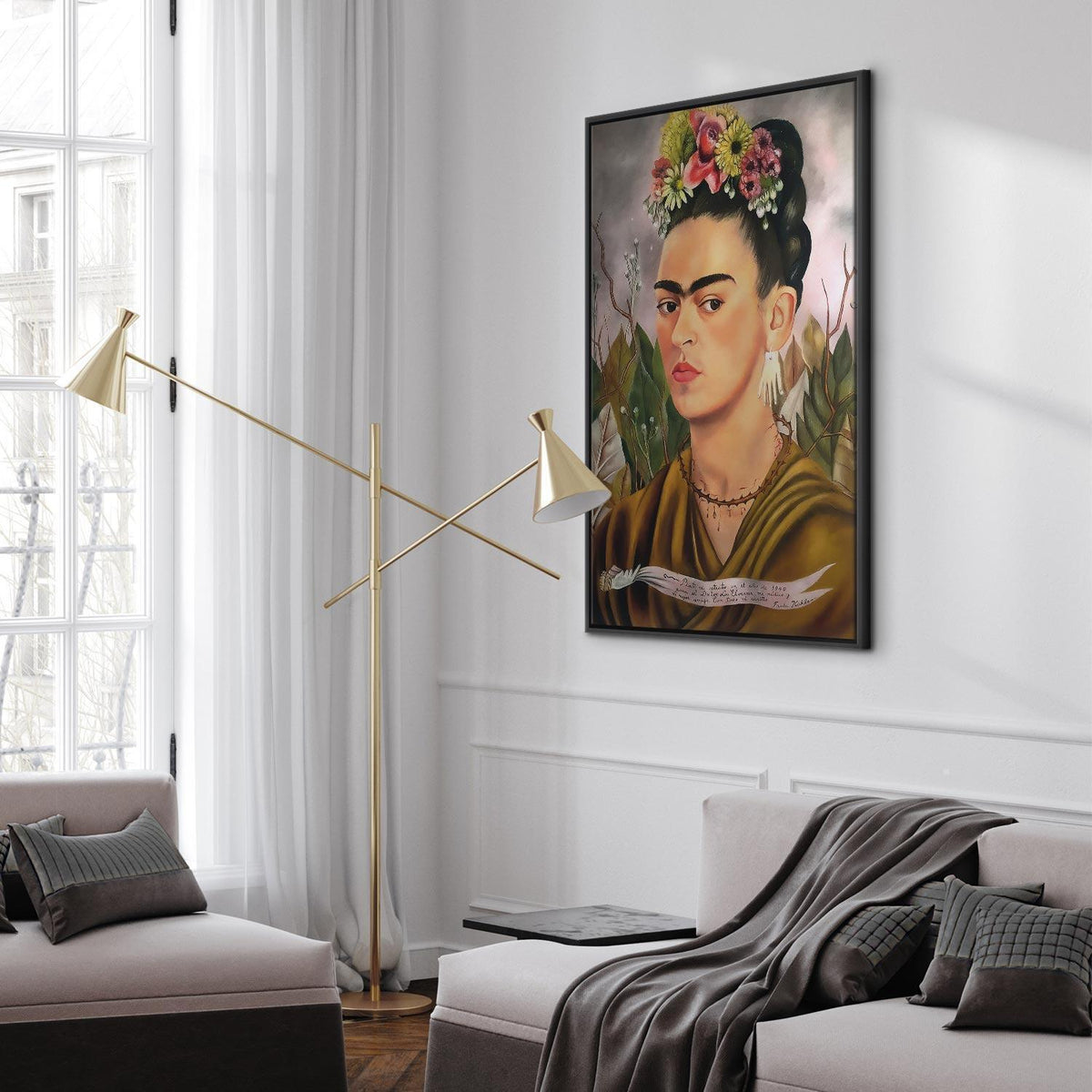 Leinwandbild - Frida Kahlo – Self-Portrait Dedicated to Dr Eloesser