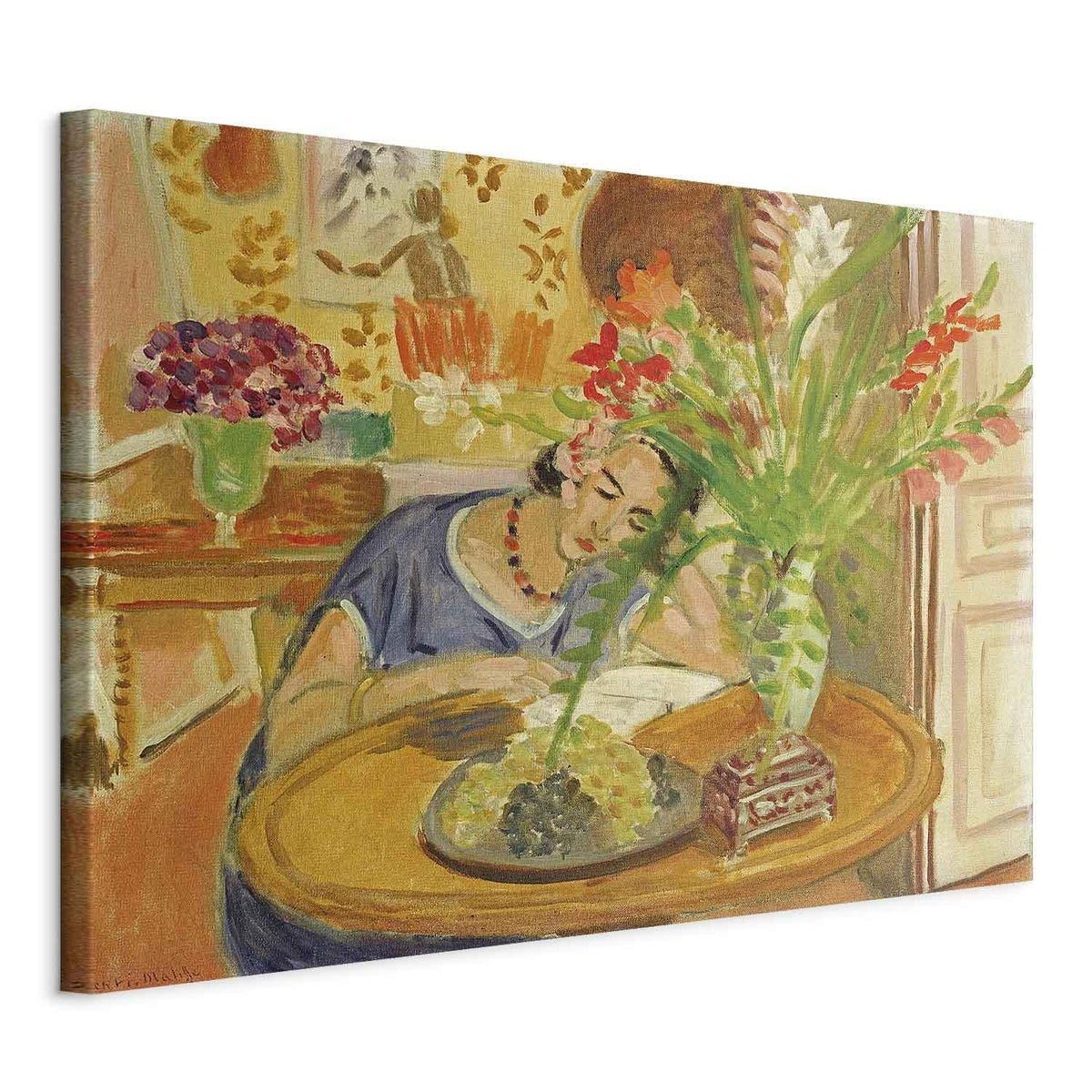 Leinwandbild - Henri Matisse – Woman with Gladioli