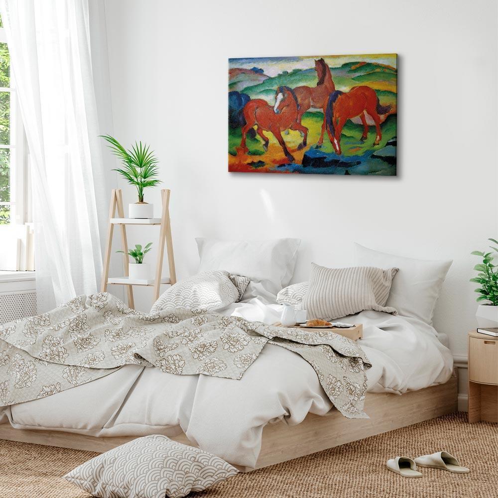 Leinwandbild - Franz Marc – The Red Horses (Grazing Horses IV)