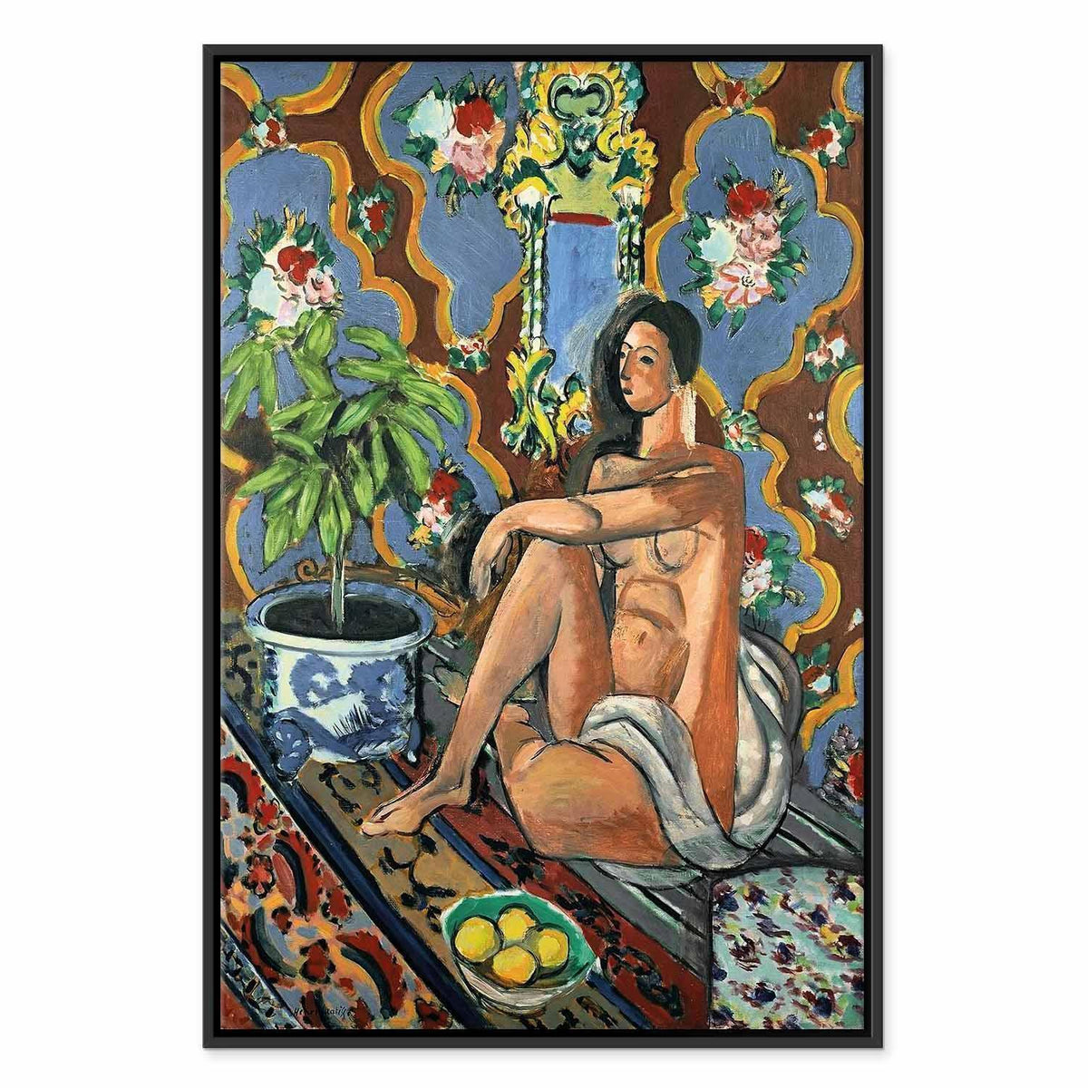 Leinwandbild - Henri Matisse – Decorative Figure on Ornamental Ground