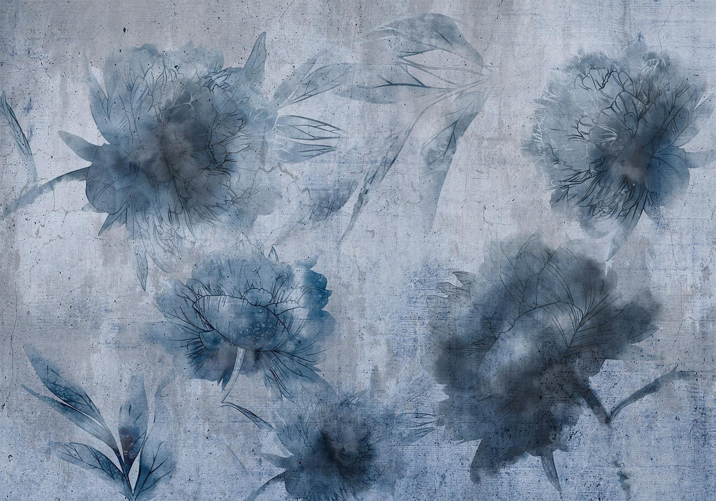 Fototapete - Blue Peonies Artgeist