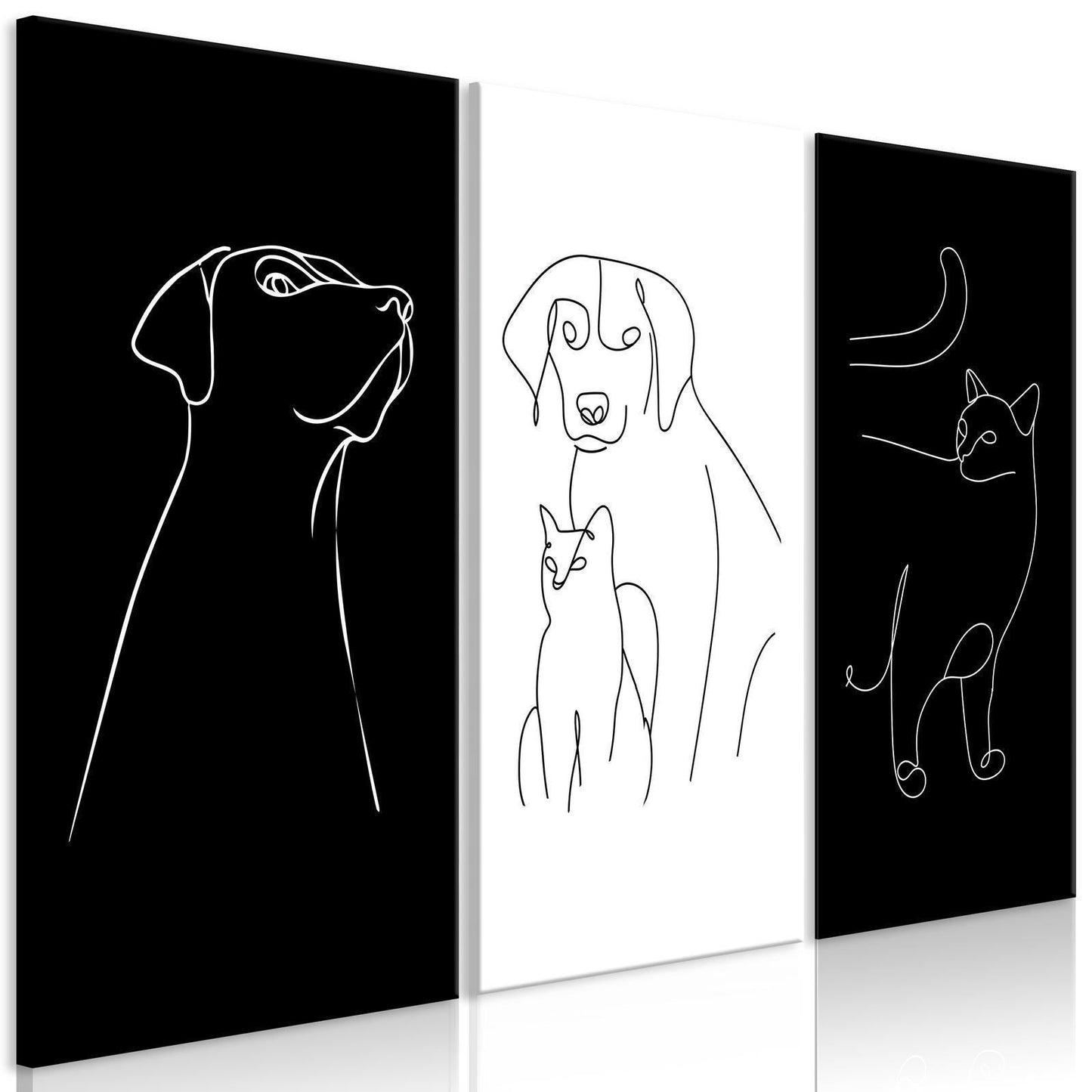 Leinwandbild - Domestic Animals (3 Parts) Artgeist