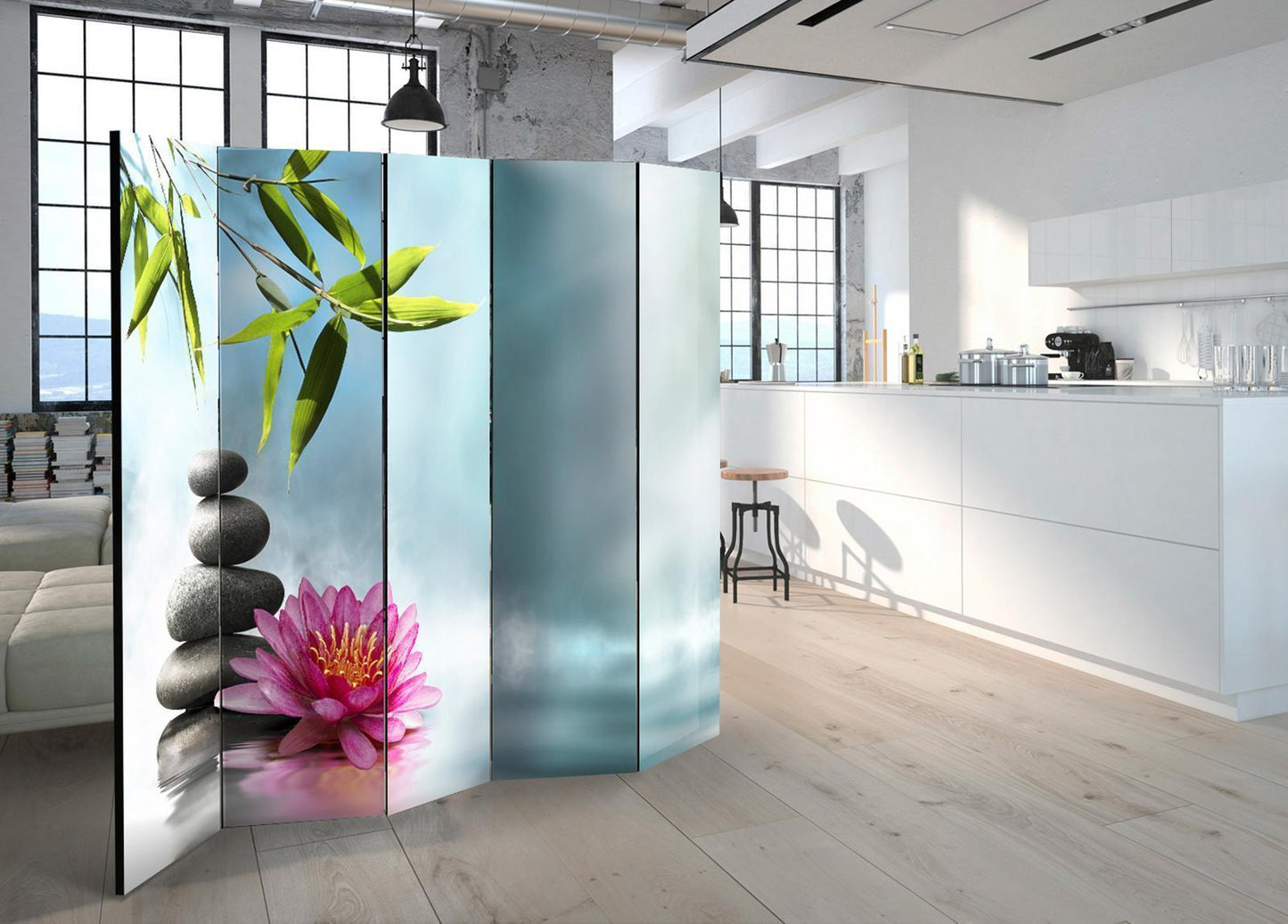 Paravent - Water Lily and Zen Stones II Artgeist