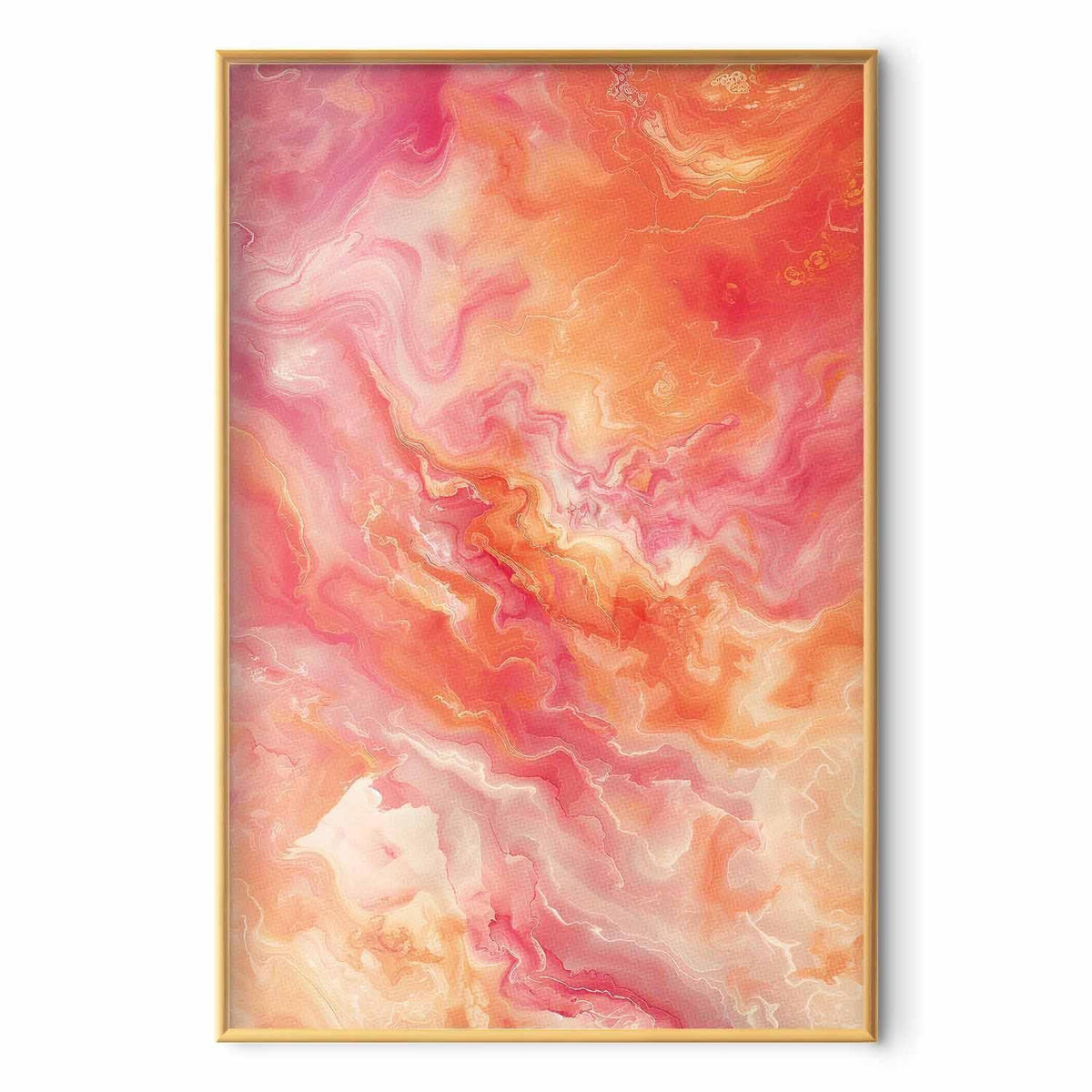 Poster - Fiery Colors - dynamic shapes in fire and pink tones