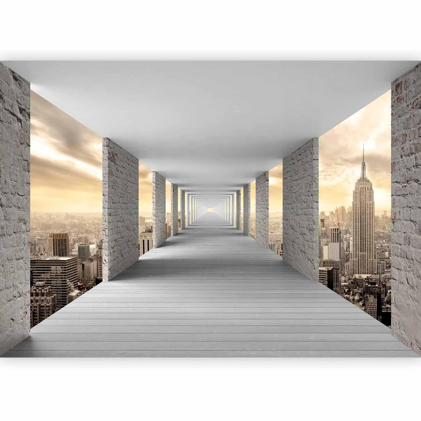 Fototapete Korridor zum Himmel – Architektonische Eleganz in luftiger Höhe